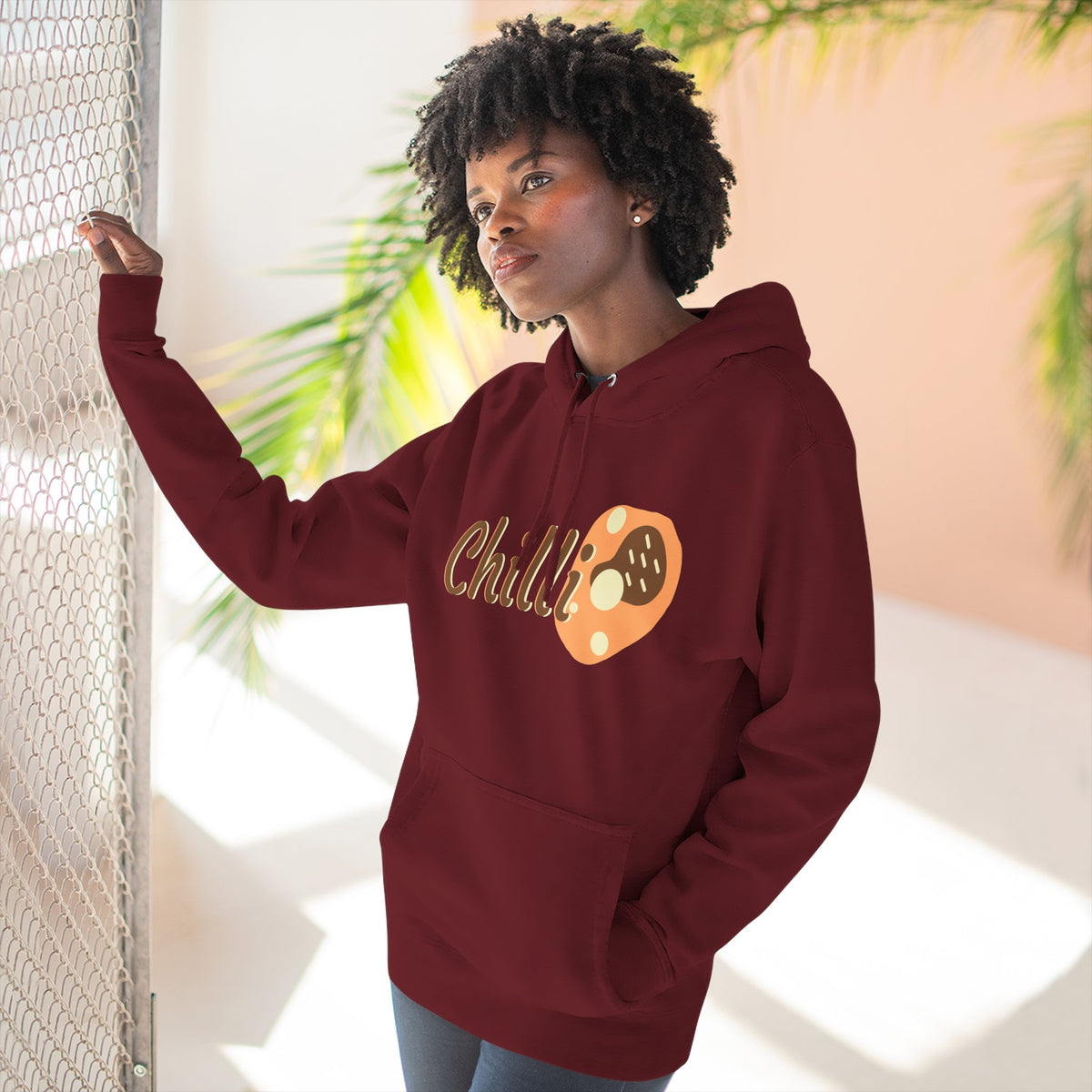 Chilli themed, (Front & Back Design) Adult Fleece Hoodie