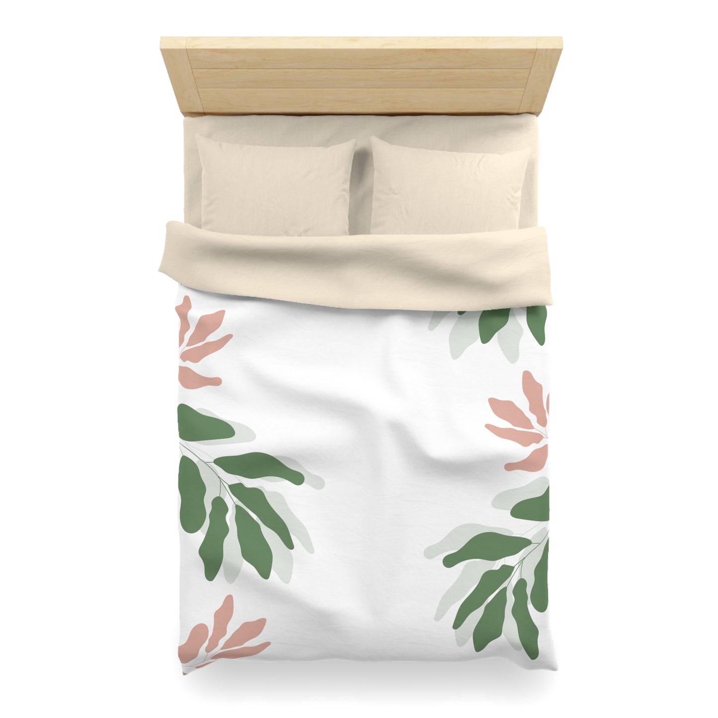 Chilli and Bandit Heeler, Leaves -Inspired Microfiber Duvet Cover