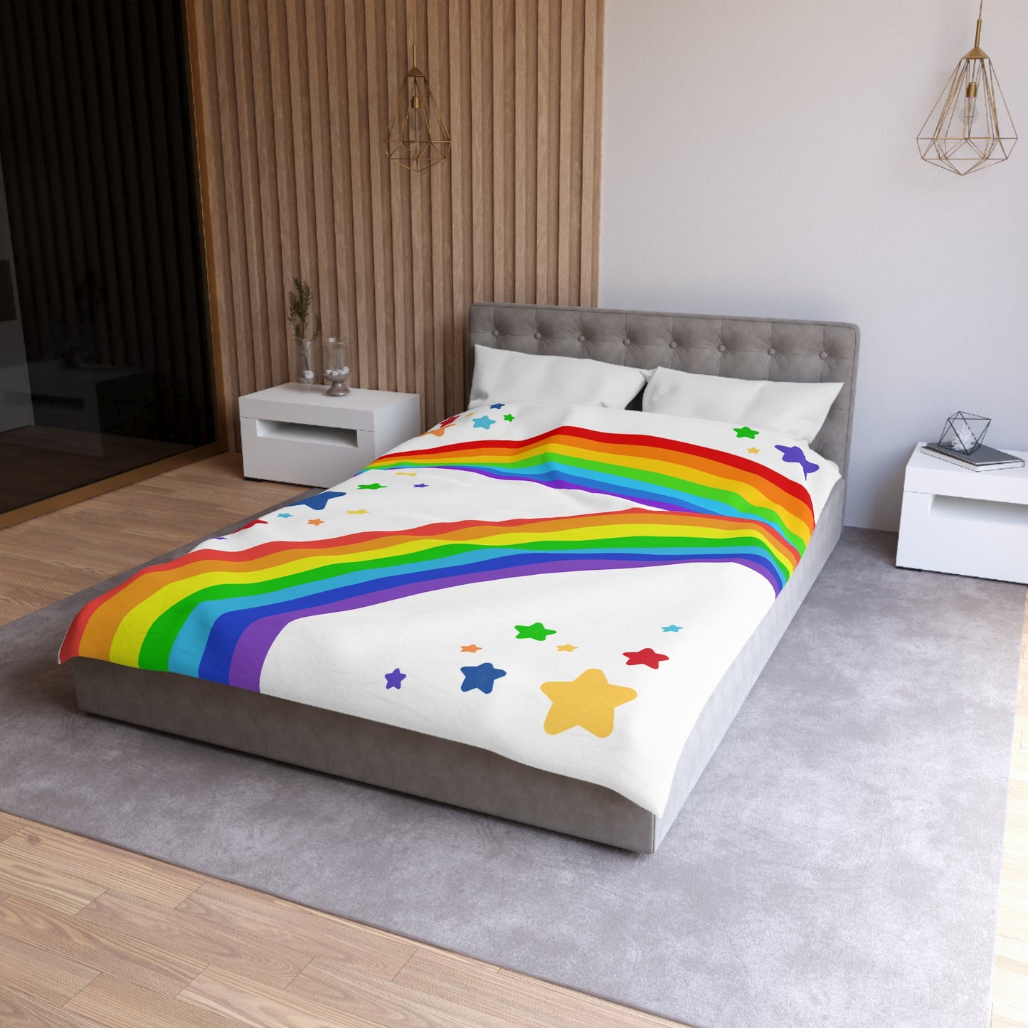 Rainbow Brite Inspired- Microfiber Duvet Cover-