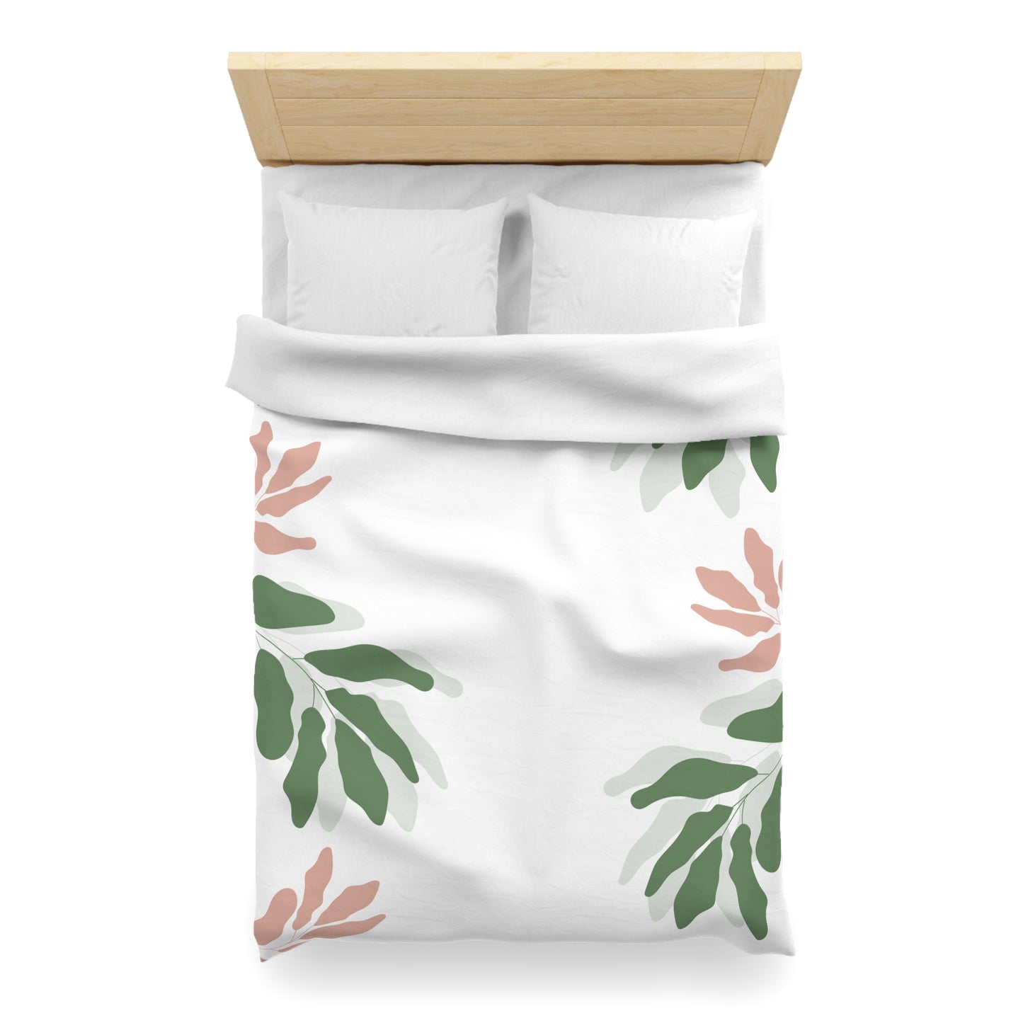 Chilli and Bandit Heeler, Leaves -Inspired Microfiber Duvet Cover