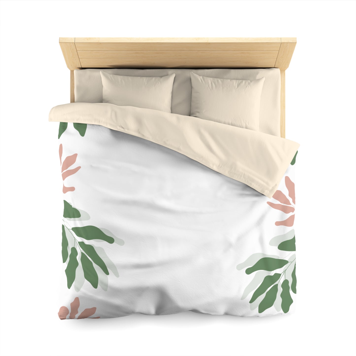 Chilli and Bandit Heeler, Leaves -Inspired Microfiber Duvet Cover