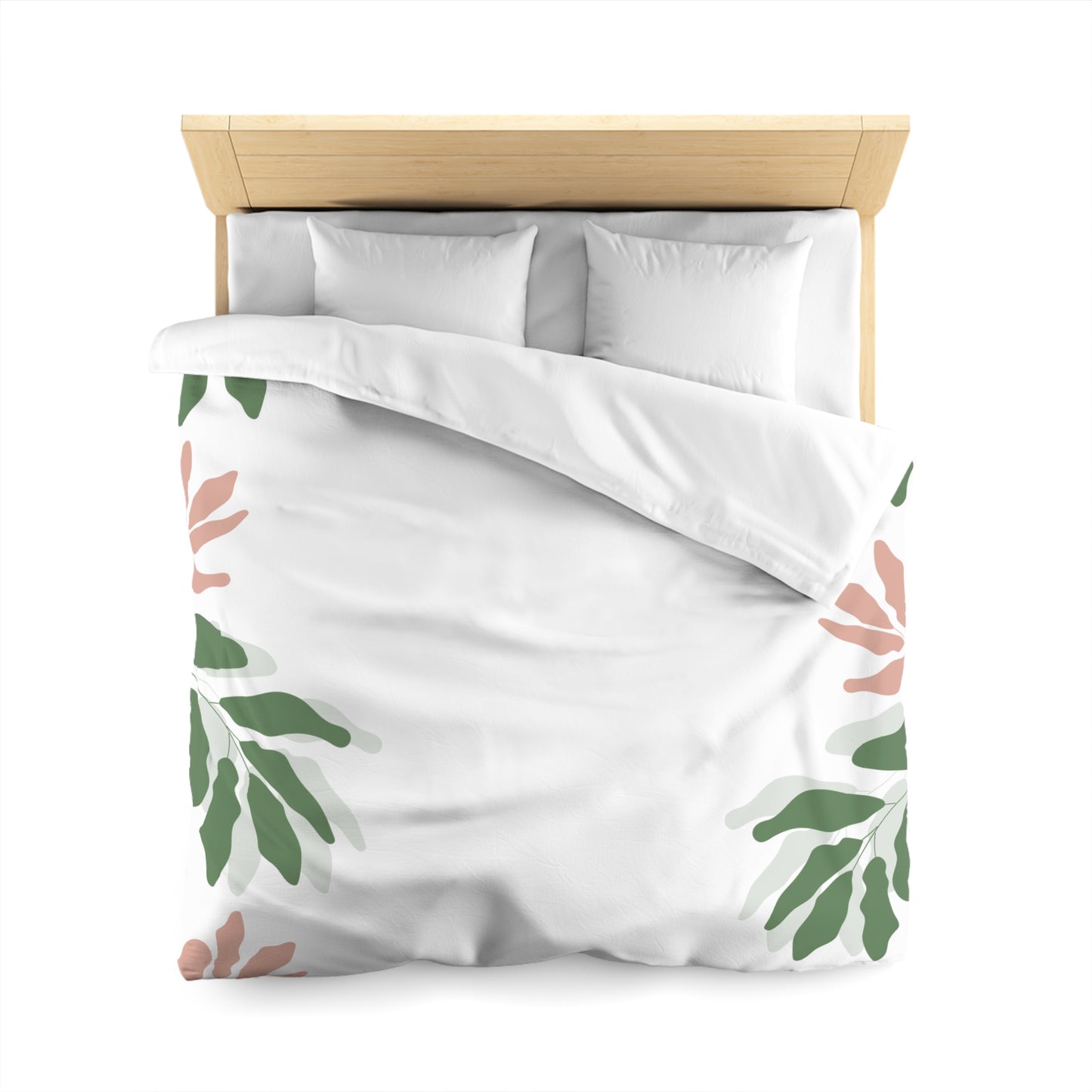 Chilli and Bandit Heeler, Leaves -Inspired Microfiber Duvet Cover