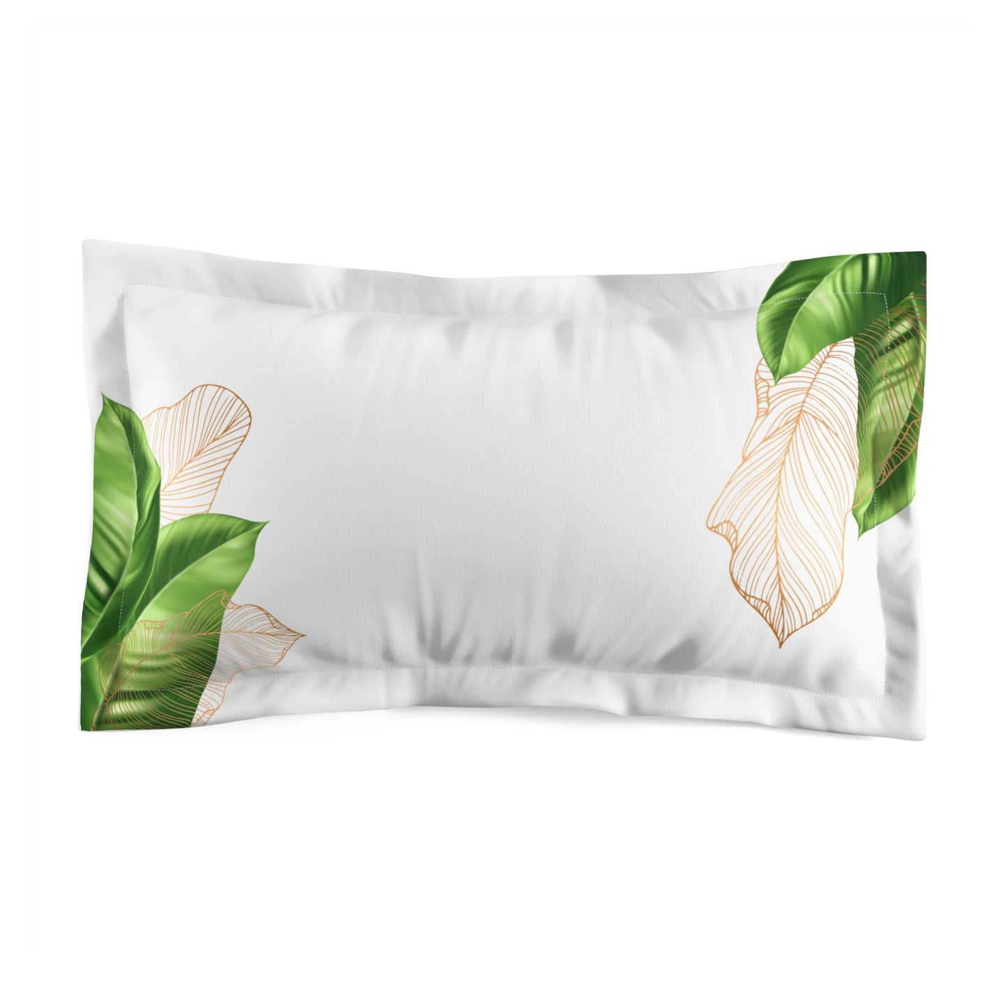Chilli and Bandit inspired, Leaves of Green and Gold Bedding Pillow Sham