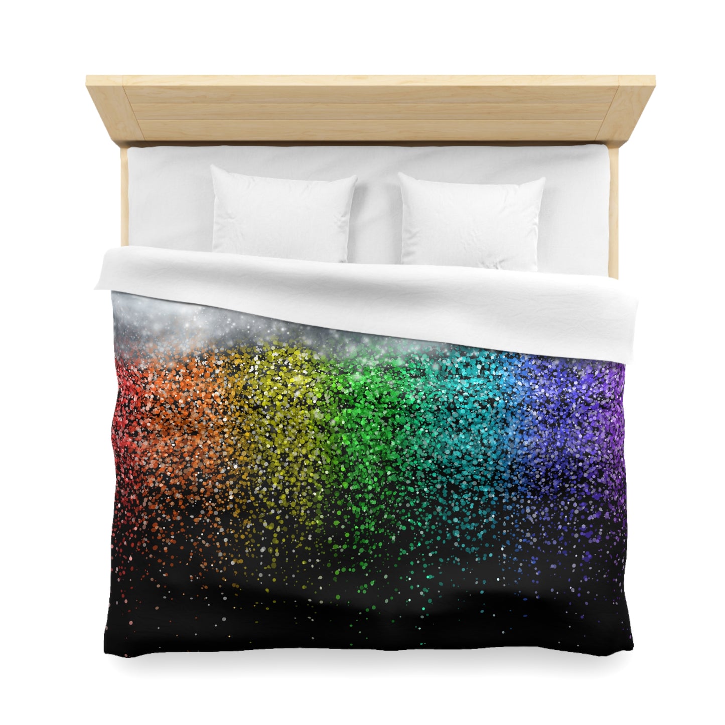 Rainbow, Clouds, Microfiber Duvet Cover