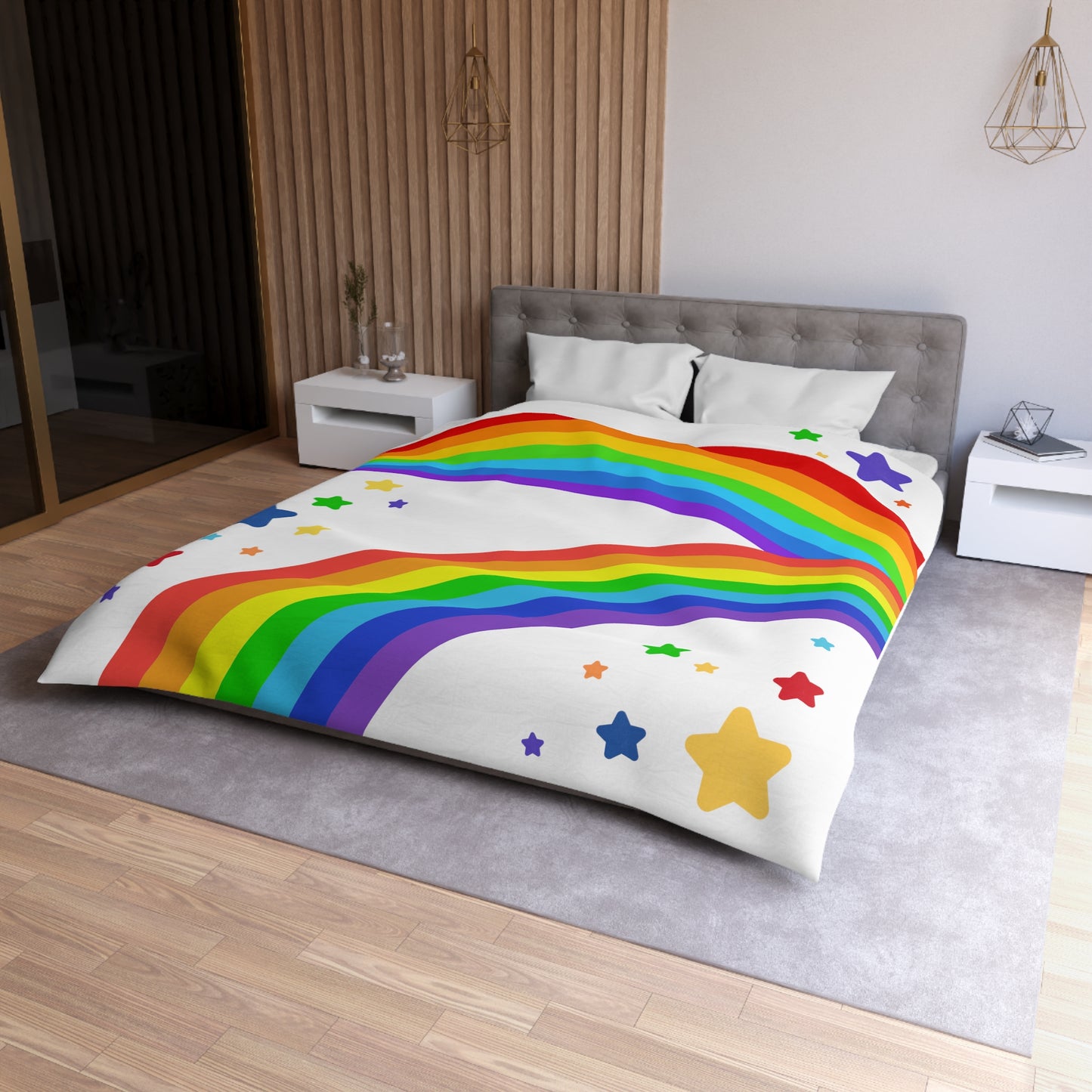 Rainbow Brite Inspired- Microfiber Duvet Cover-