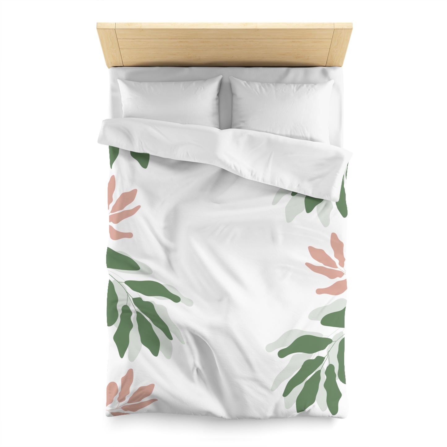 Chilli and Bandit Heeler, Leaves -Inspired Microfiber Duvet Cover