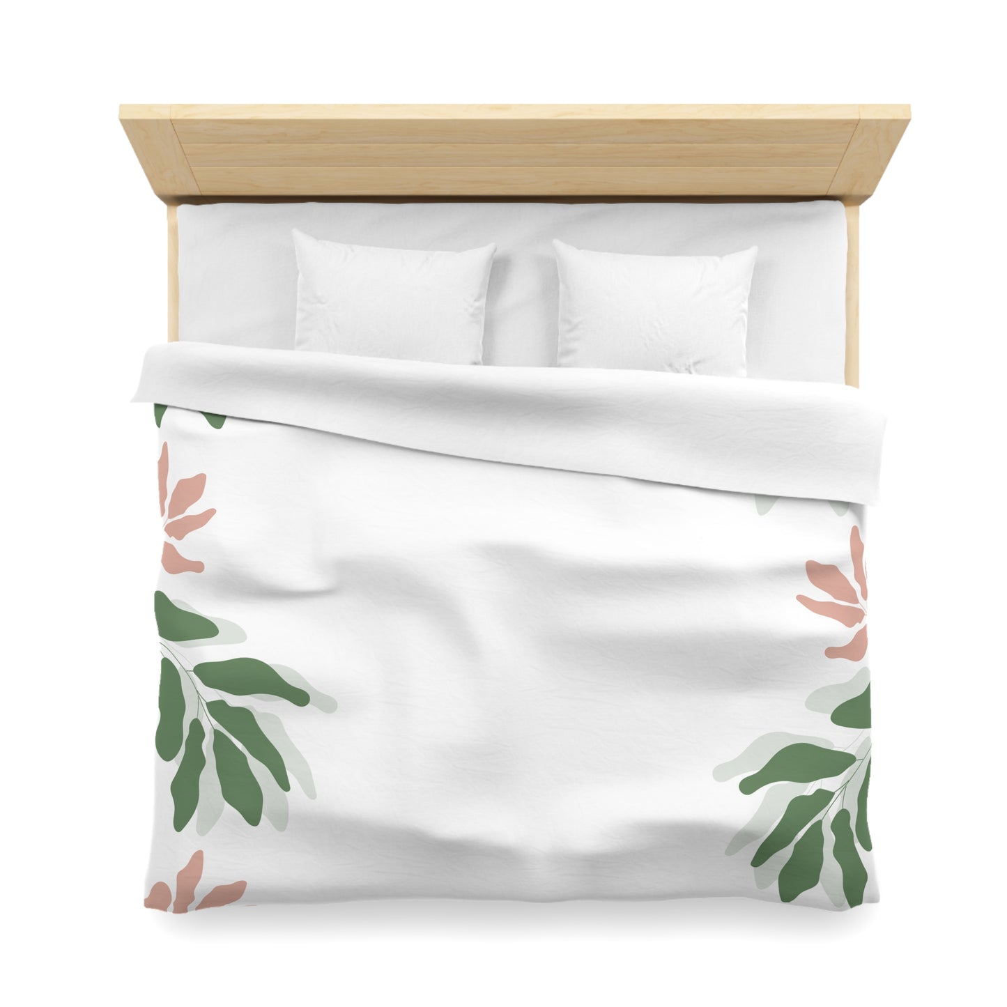 Chilli and Bandit Heeler, Leaves -Inspired Microfiber Duvet Cover