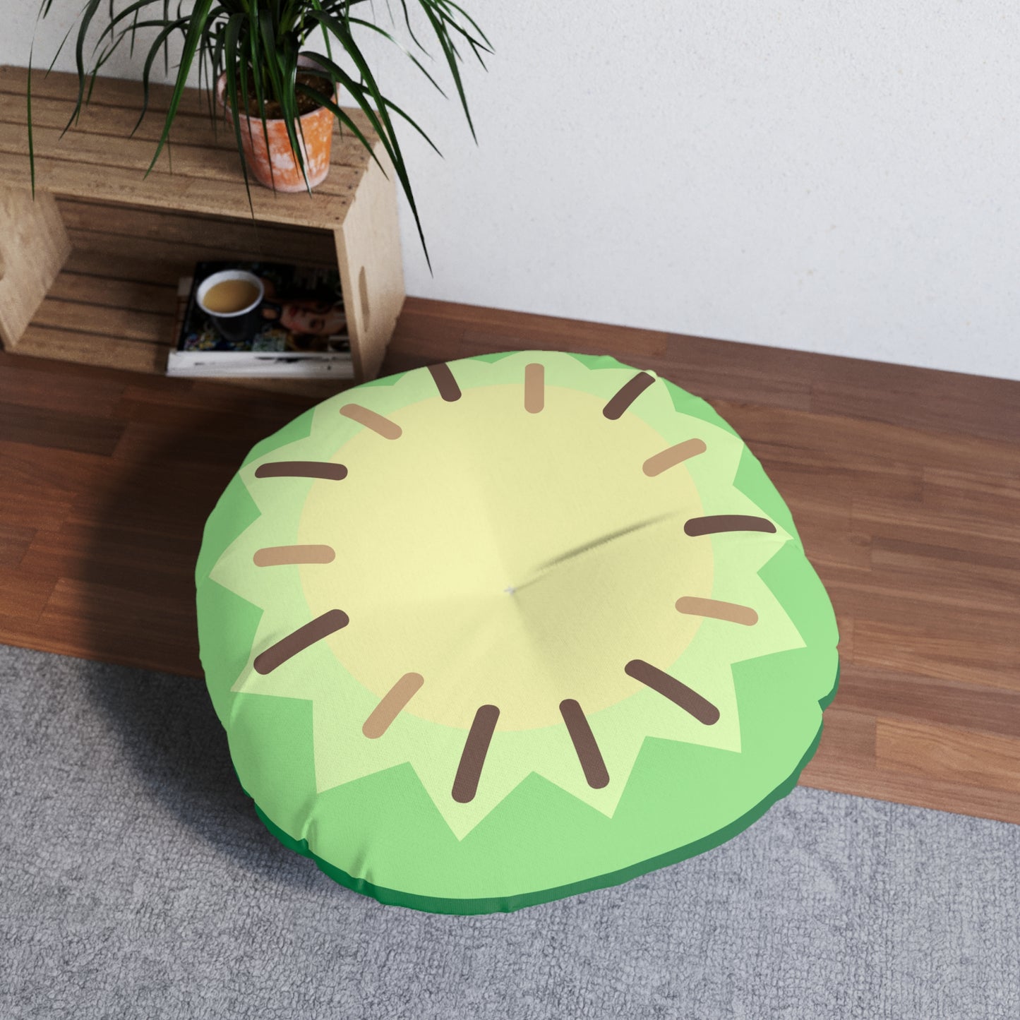 Watermelin/kiwi. Tufted Floor Pillow, Round