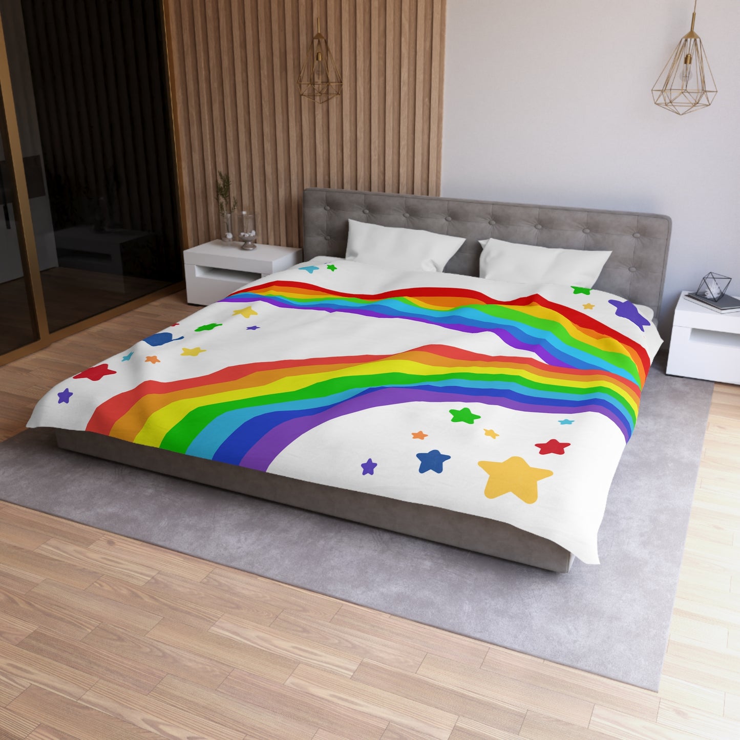 Rainbow Brite Inspired- Microfiber Duvet Cover-