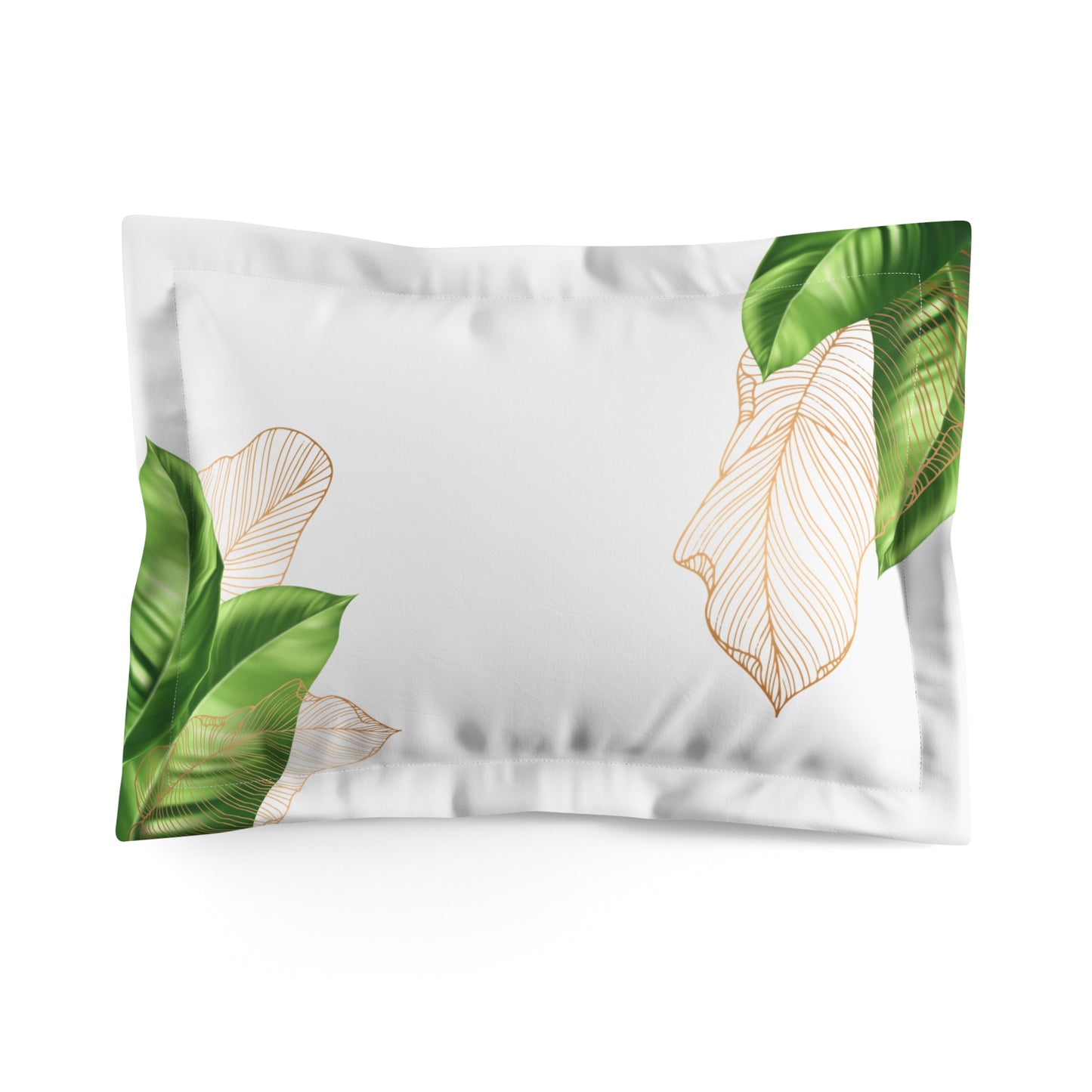 Chilli and Bandit inspired, Leaves of Green and Gold Bedding Pillow Sham