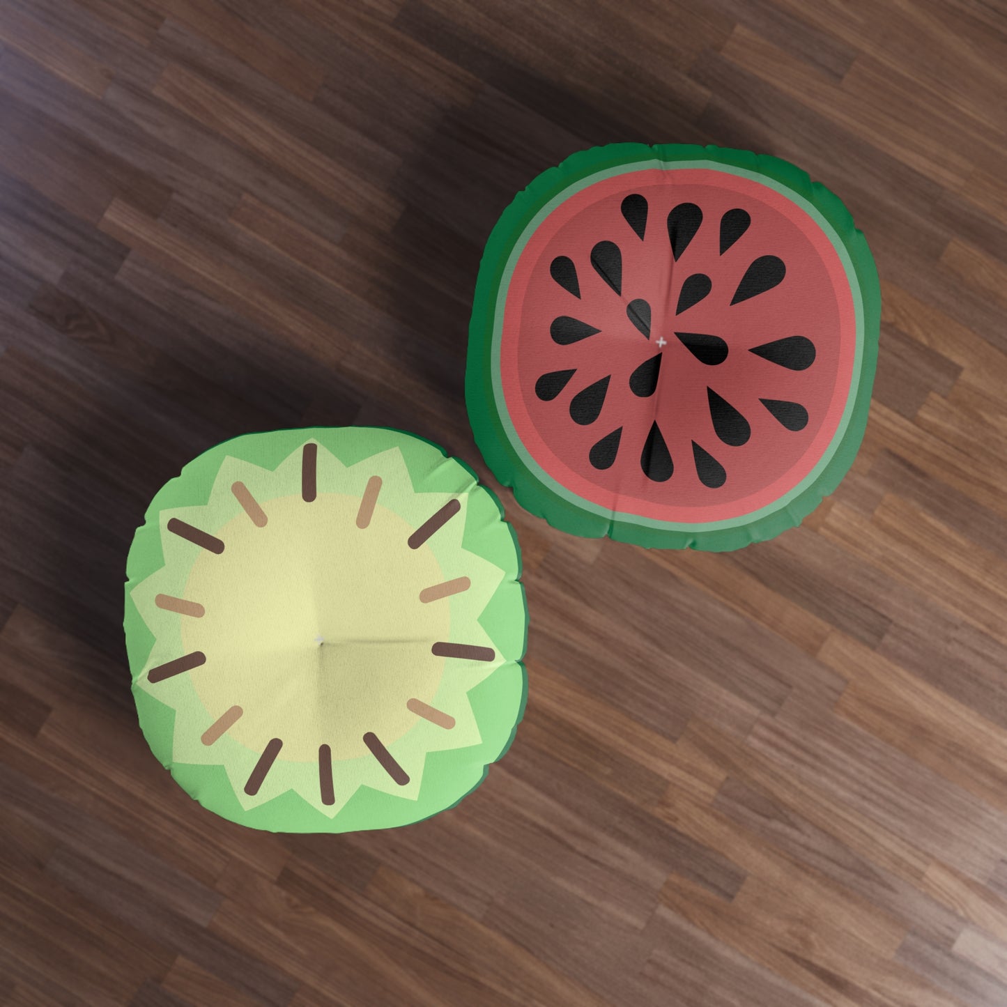 Watermelin/kiwi. Tufted Floor Pillow, Round