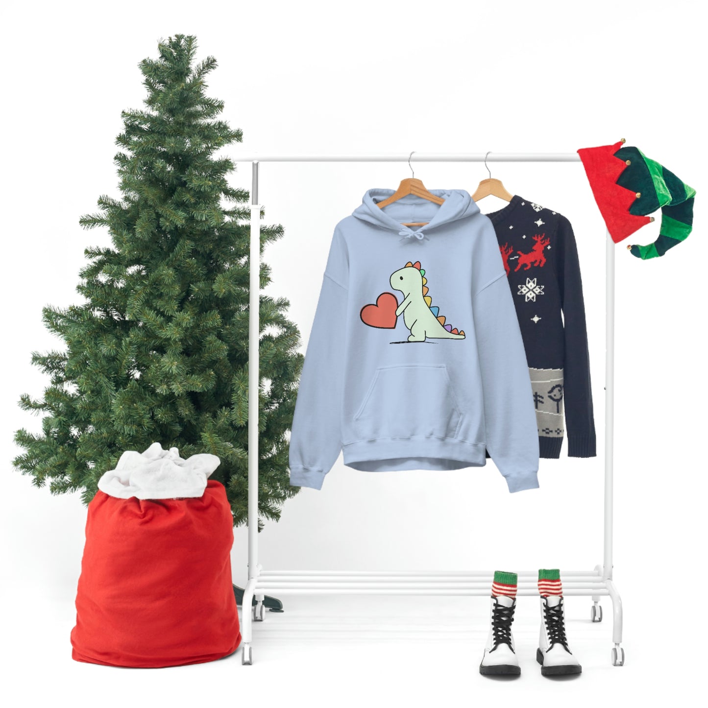 Dinosaur Hoodie, Rainbow Dinosaur,