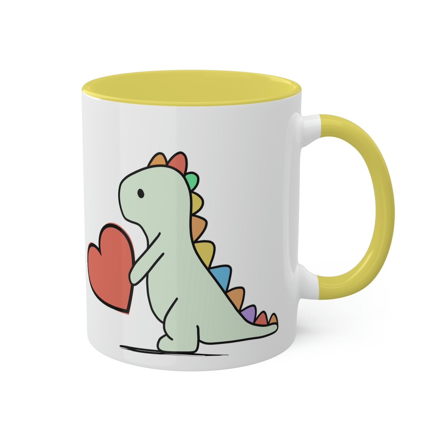 Rainbow Dinosaur, Rainbow Dino, Valentine, Multiple options, Colorful Mugs, 11oz