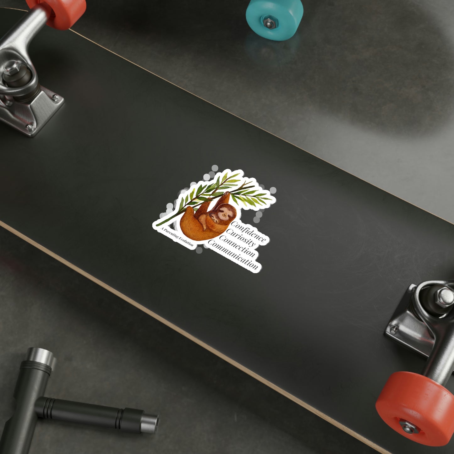 Sloth, Parenting, Parenting Evolution, Parent Gift, Mom Gift, Dad Gift, Die-Cut Stickers