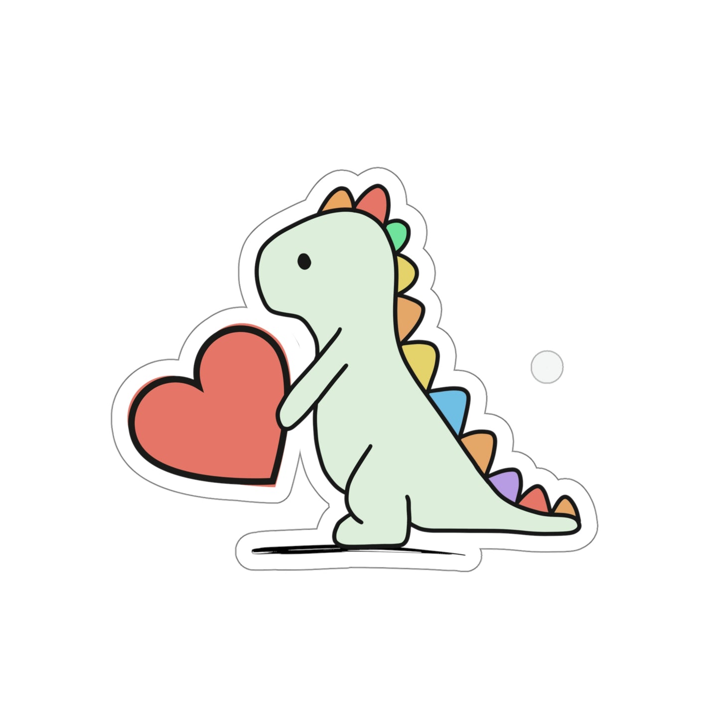 Rainbow Dinosaur, Dinosaur, Cute, Kids, Family, Valentines, Die-Cut Stickers