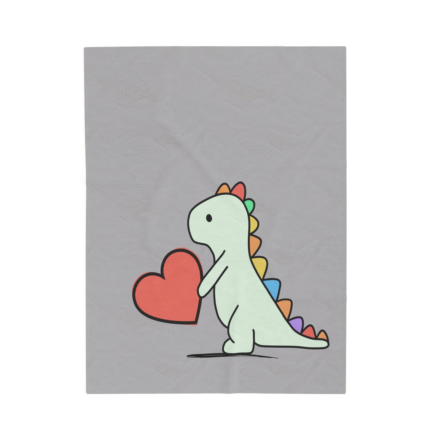 Rainbow Dinosaur, Velveteen Plush Blanket
