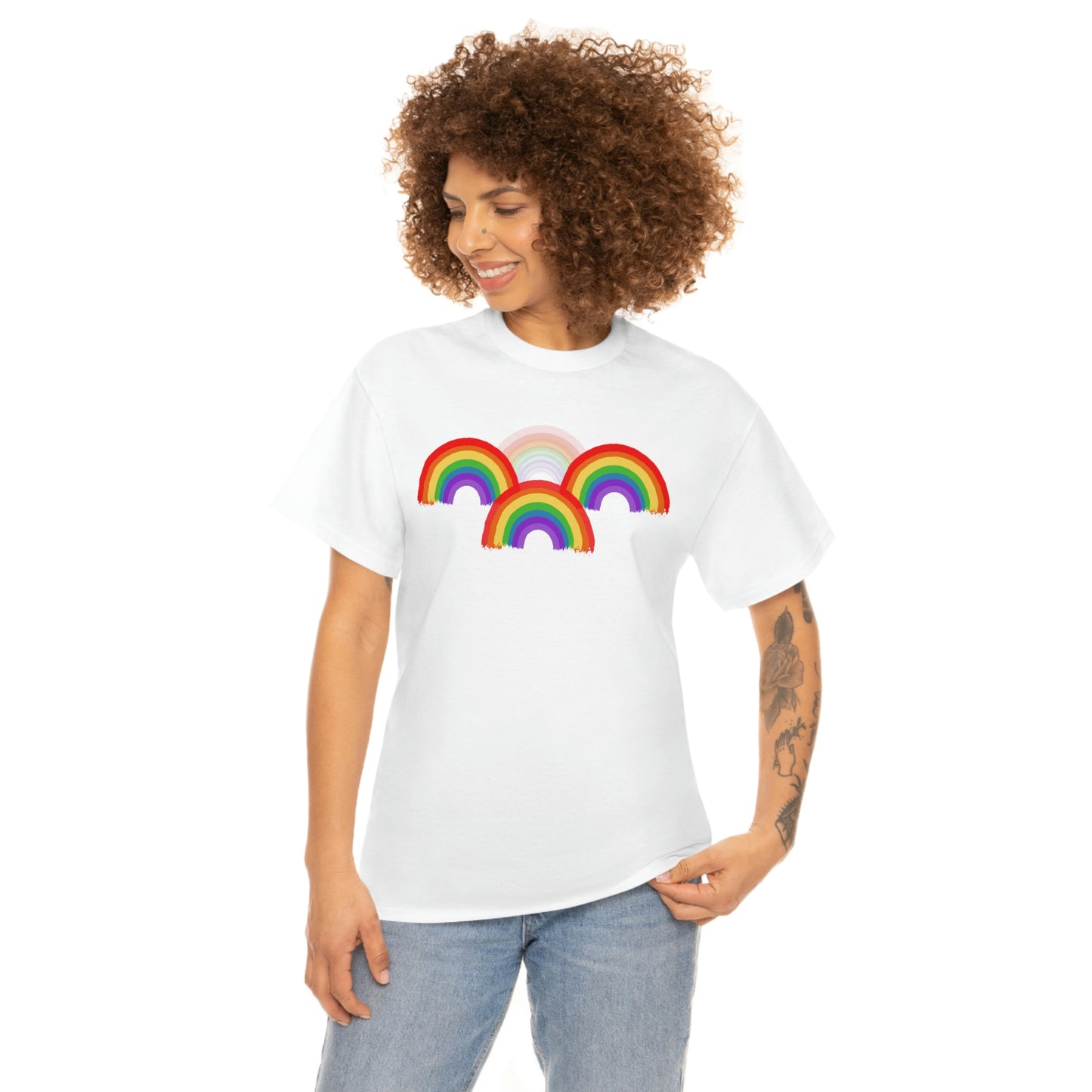 Rainbow Tee, Multiple Rainbows, Unisex Tee, Pride