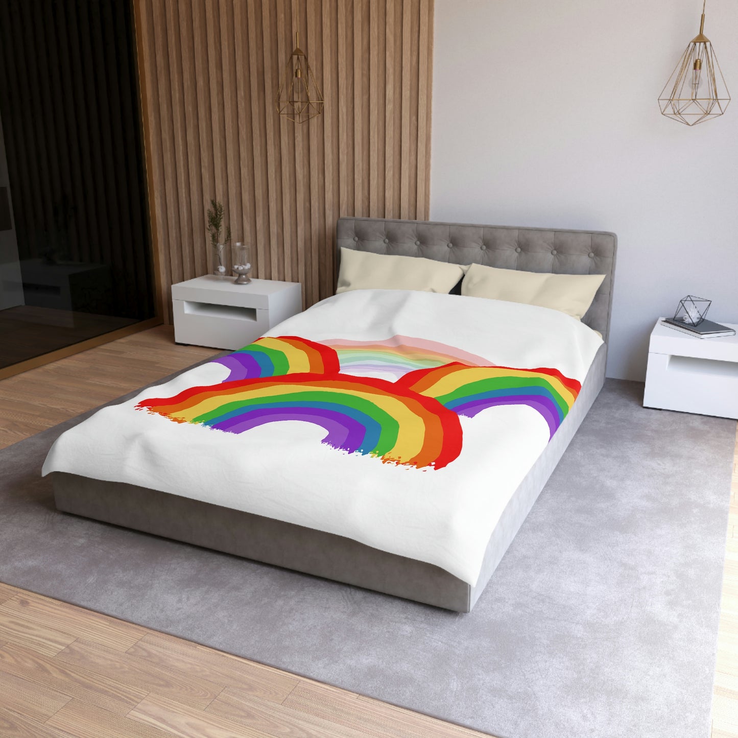 Rainbow Bedding, Multiple Rainbow- Microfiber Duvet Cover