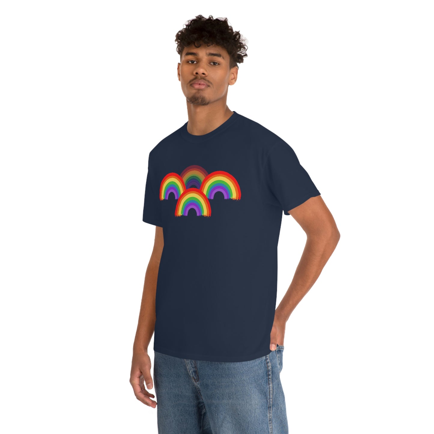 Rainbow Tee, Multiple Rainbows, Unisex Tee, Pride