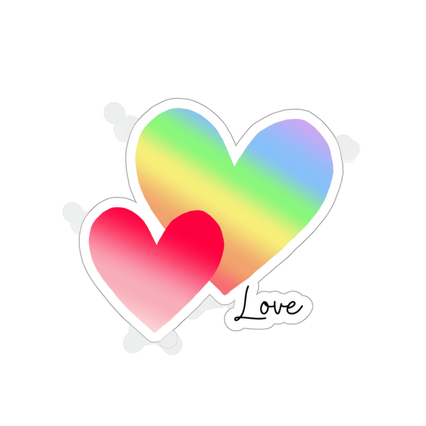 Love, Hearts, Rainbow Hearts, gift, Valentines gift Die-Cut Stickers