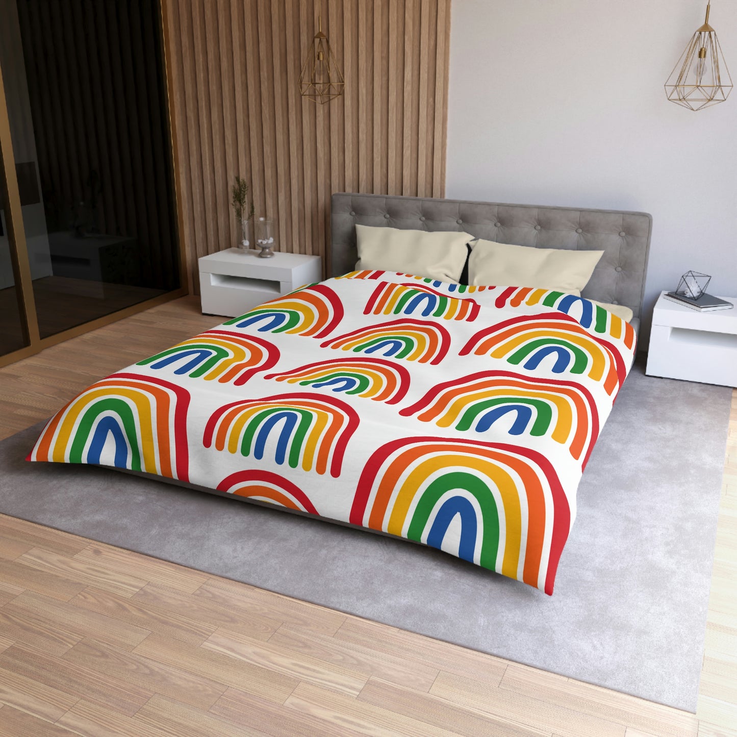 Rainbow Duvet, Multiple Rainbow, Rainbow Pattern, Drop Pattern, Duvet Cover