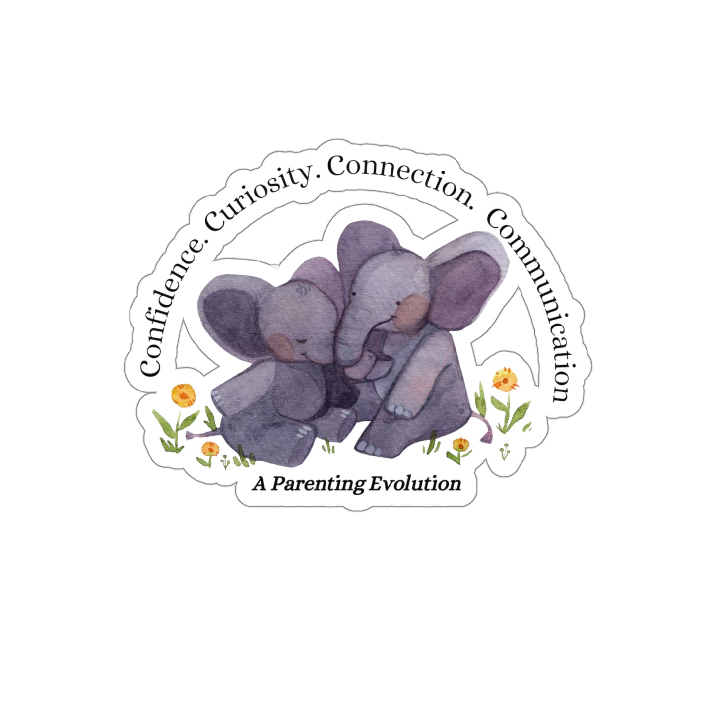 Elephants, Parenting Evolution, Parenting, Mom gift, Dad gift, Parenting Gift, Die-Cut Stickers