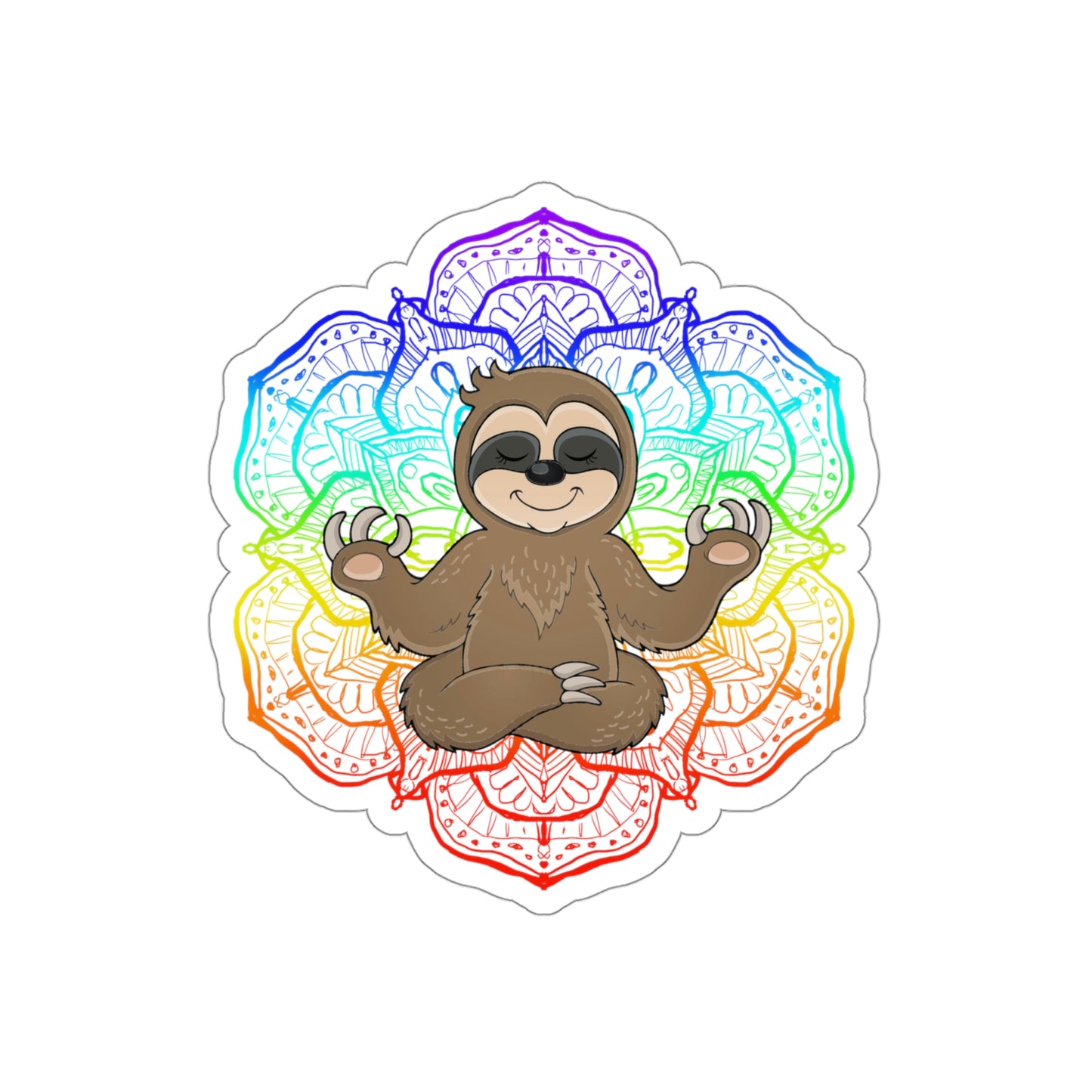 Sloth-Yoga, Meditation, Chakras Die-Cut Stickers