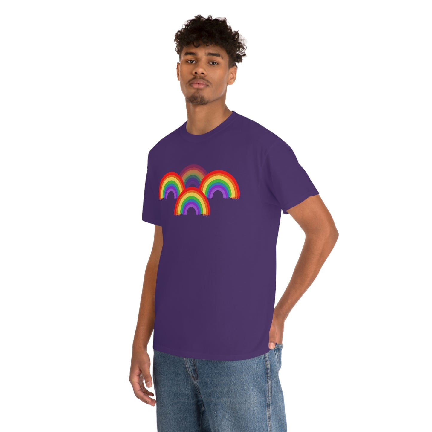 Rainbow Tee, Multiple Rainbows, Unisex Tee, Pride