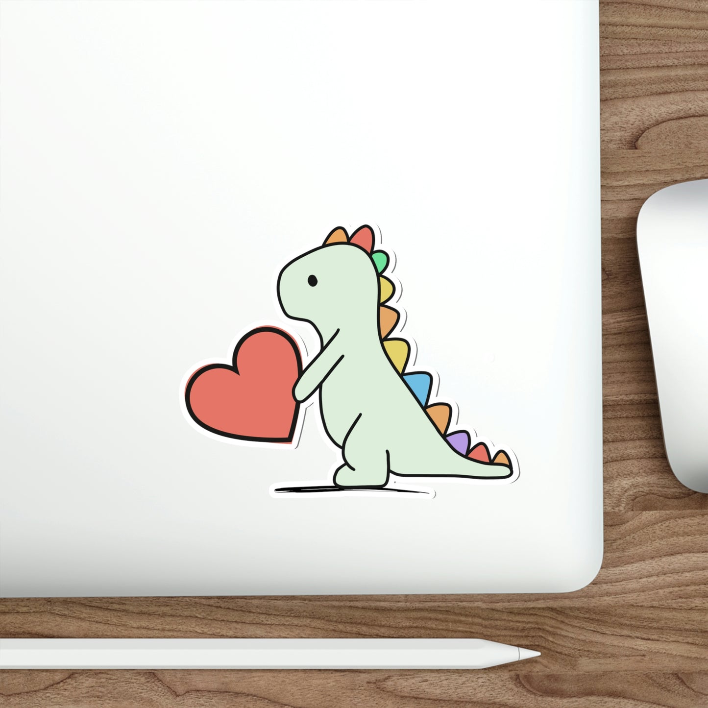 Rainbow Dinosaur, Dinosaur, Cute, Kids, Family, Valentines, Die-Cut Stickers
