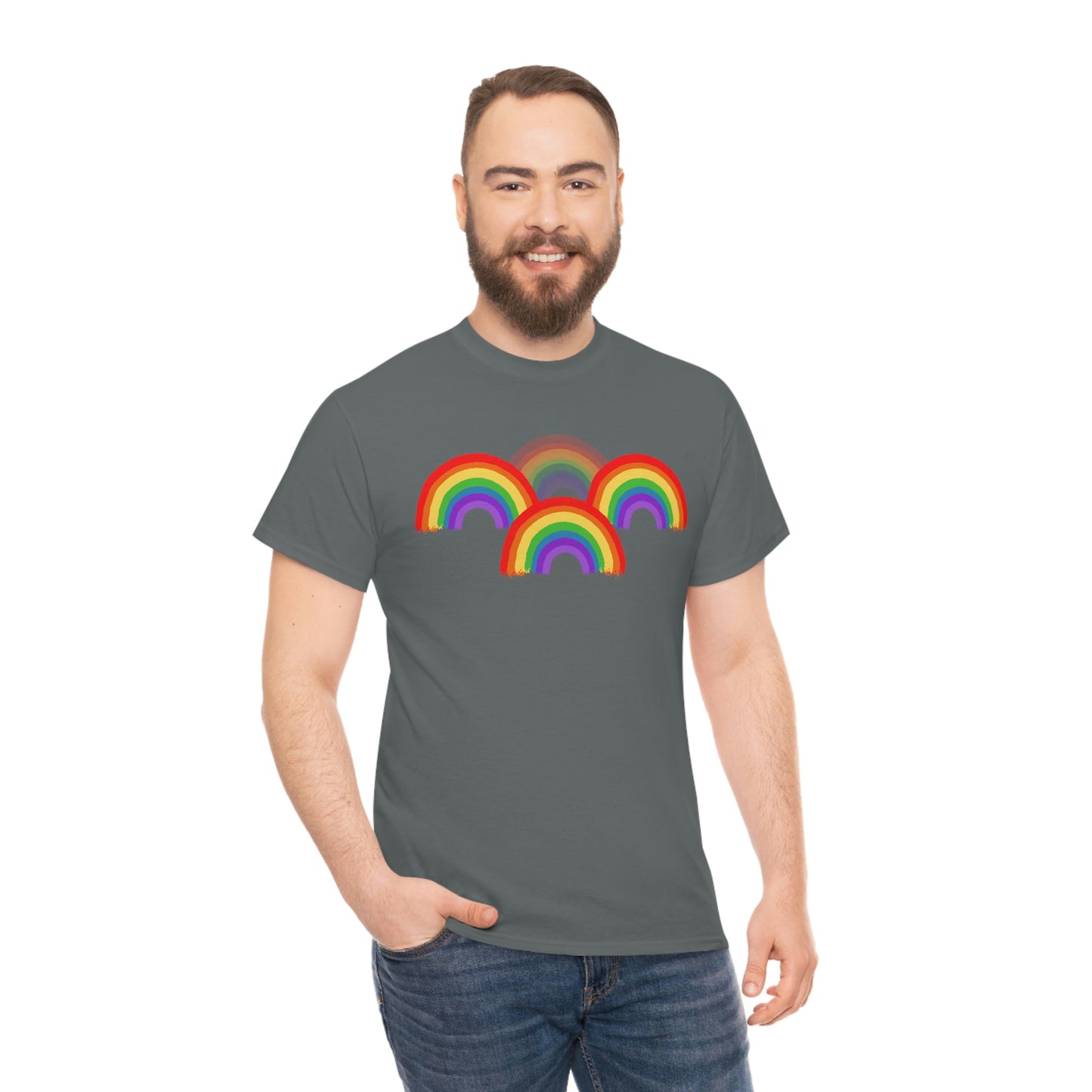 Rainbow Tee, Multiple Rainbows, Unisex Tee, Pride
