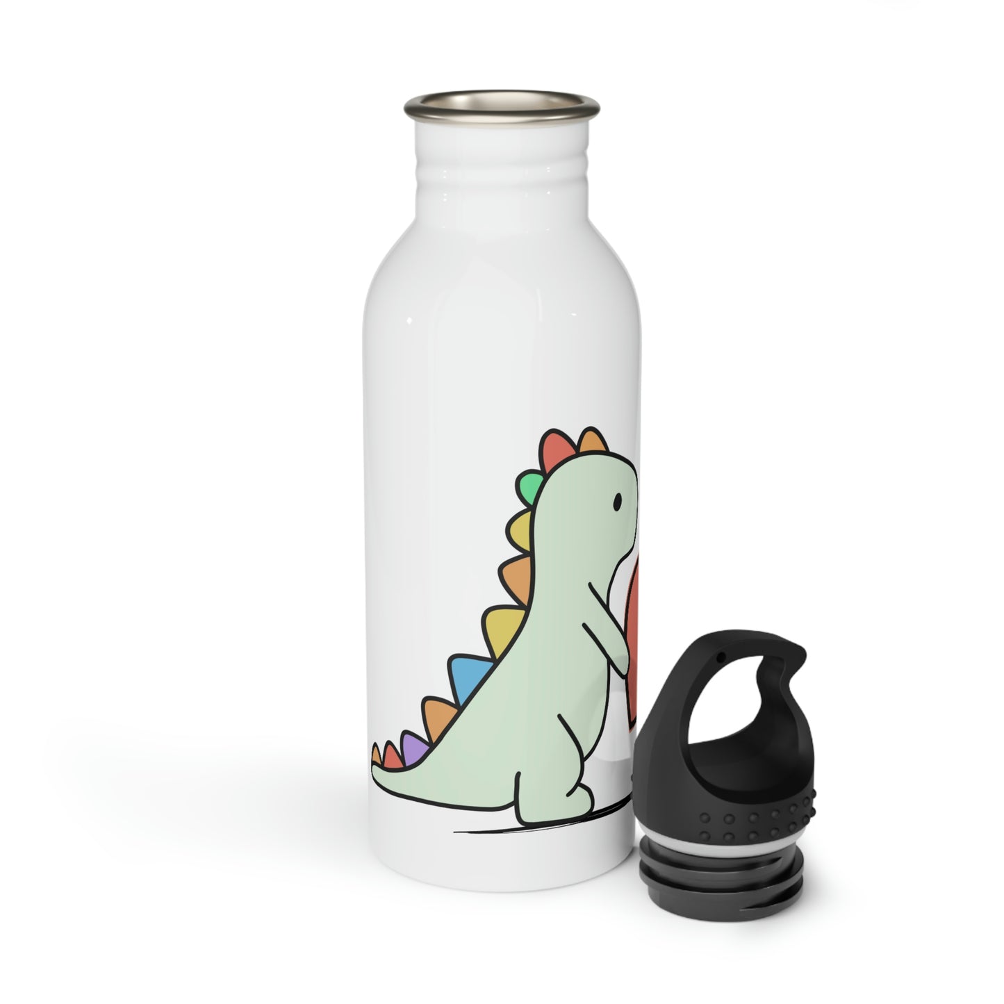 Dinosaur, Rainbow- Stainless Steel Water Bottle