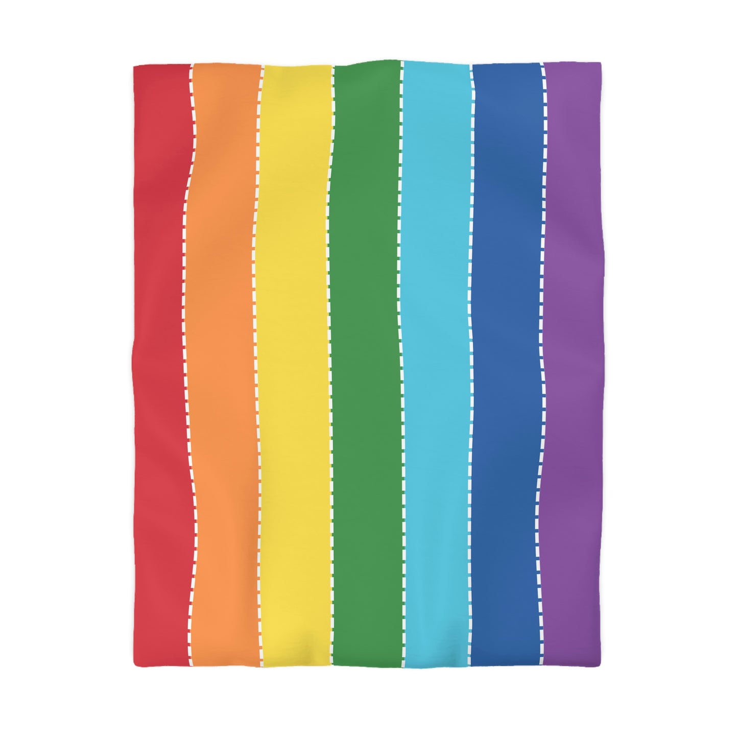Rainbow Stripes, Full length Stripes- Microfiber Duvet Cover-