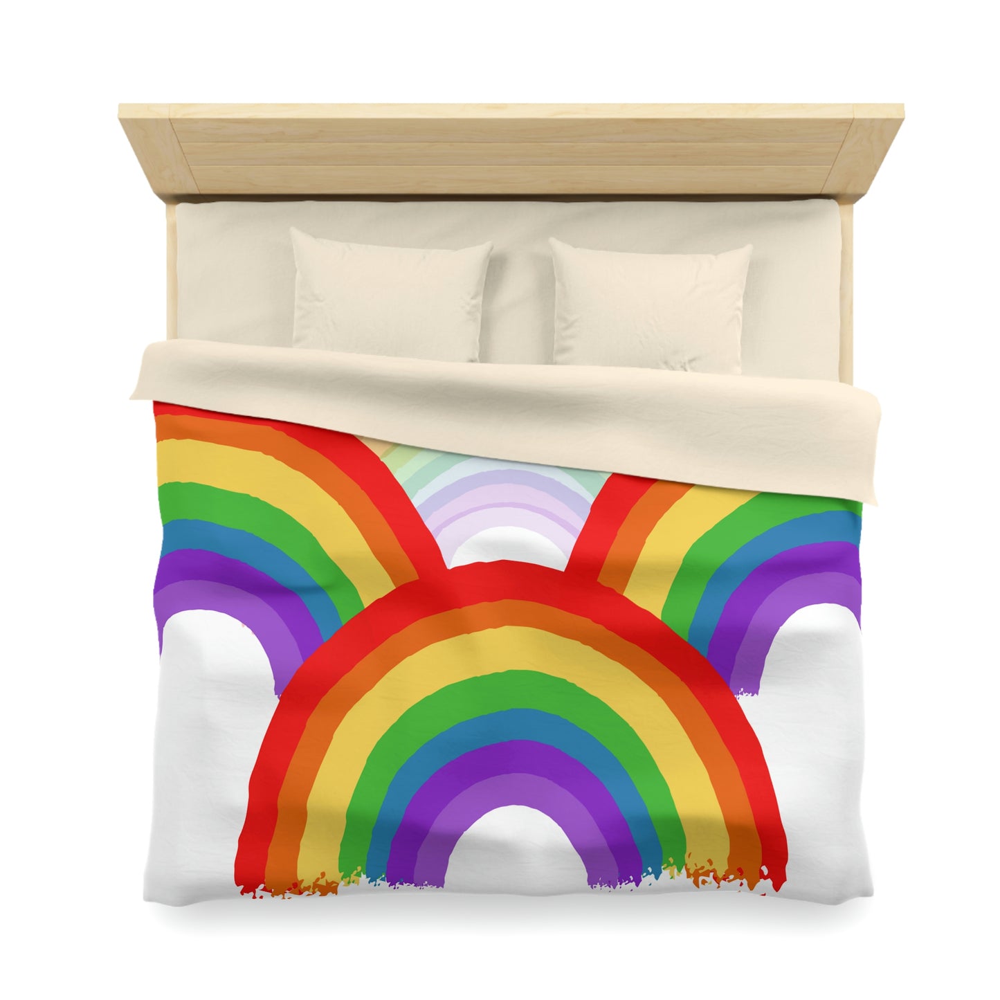Rainbow Bedding, Multiple Rainbow- Microfiber Duvet Cover