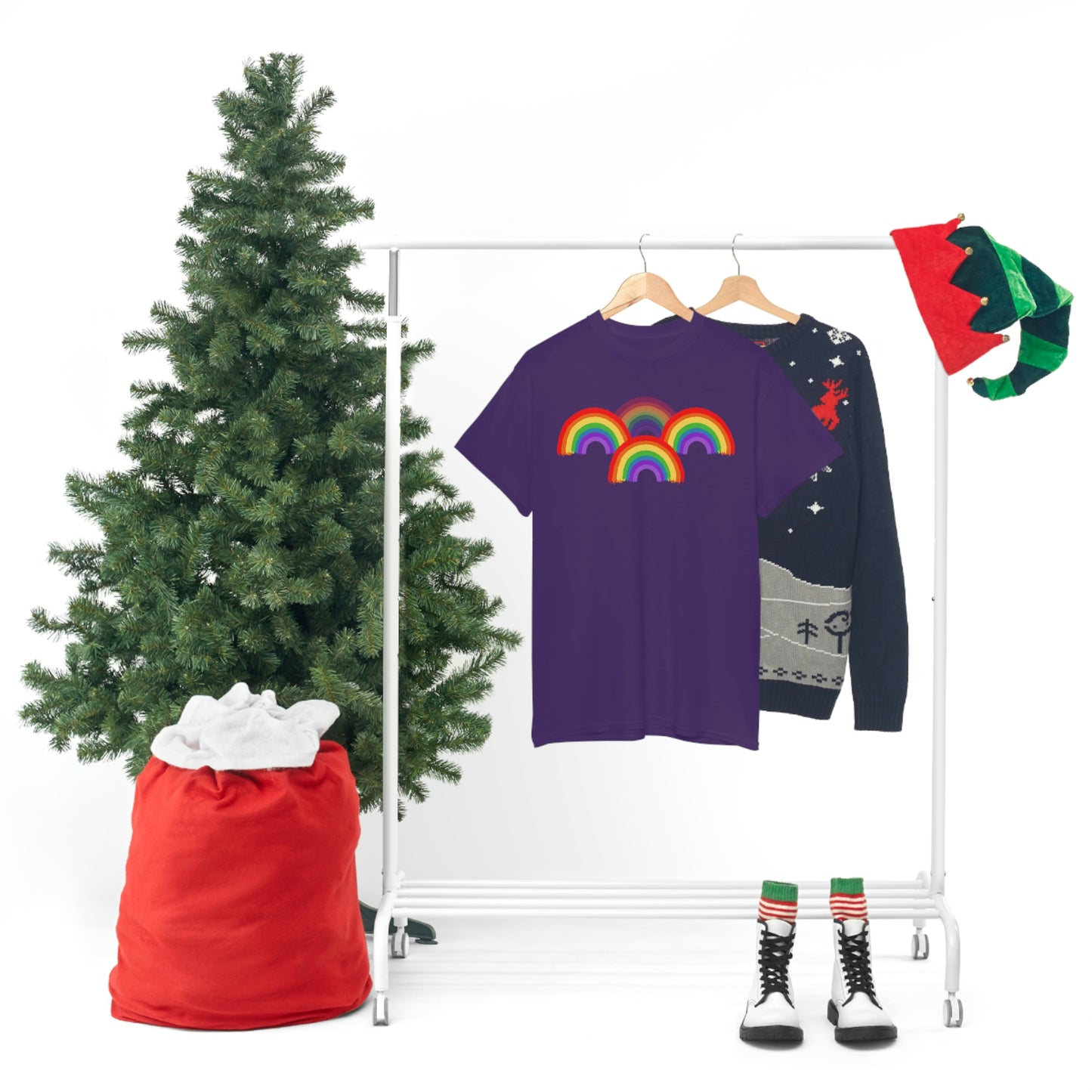 Rainbow Tee, Multiple Rainbows, Unisex Tee, Pride