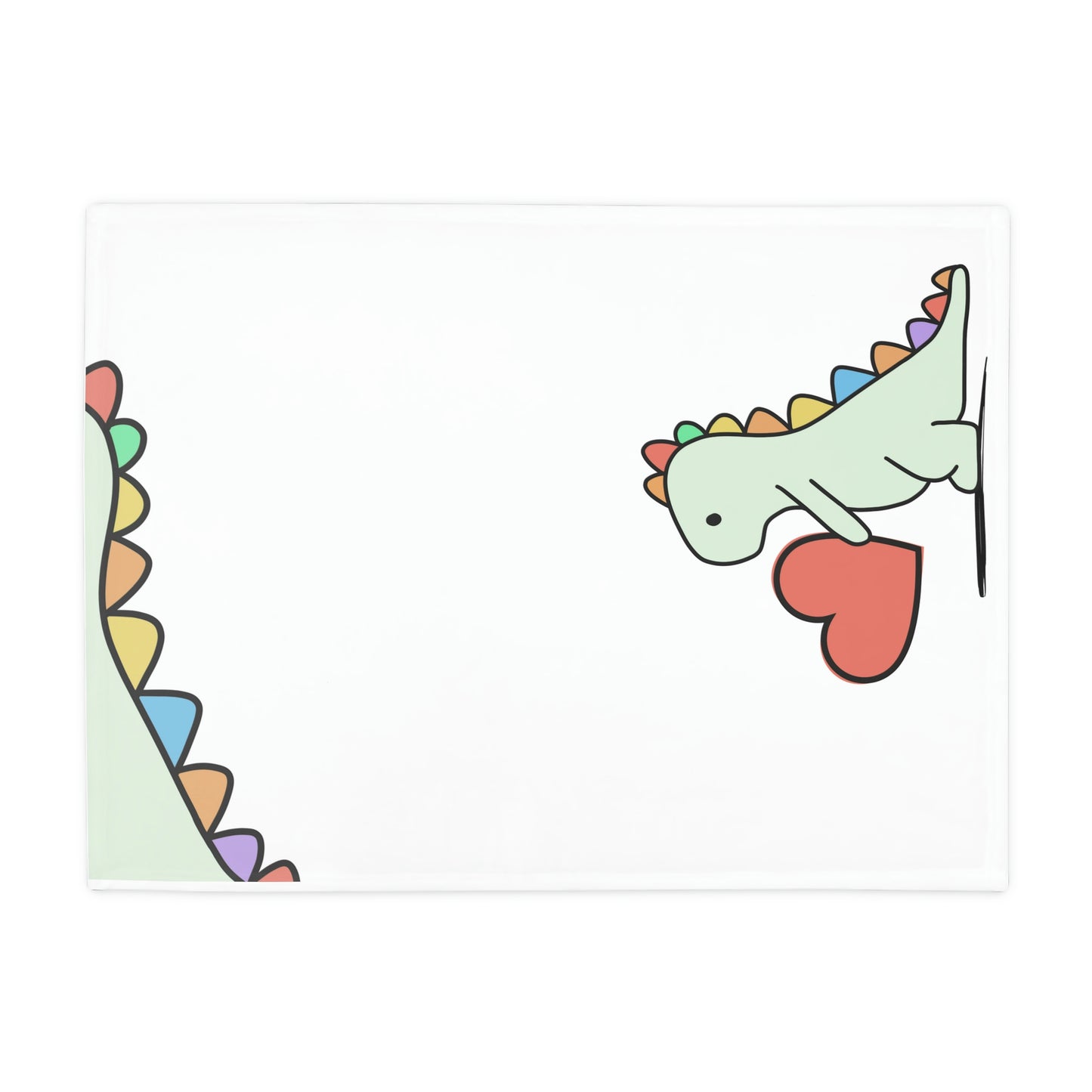 Dinosaur Blanket, Rainbow Dinosaur, -Plush Fleece Blanket