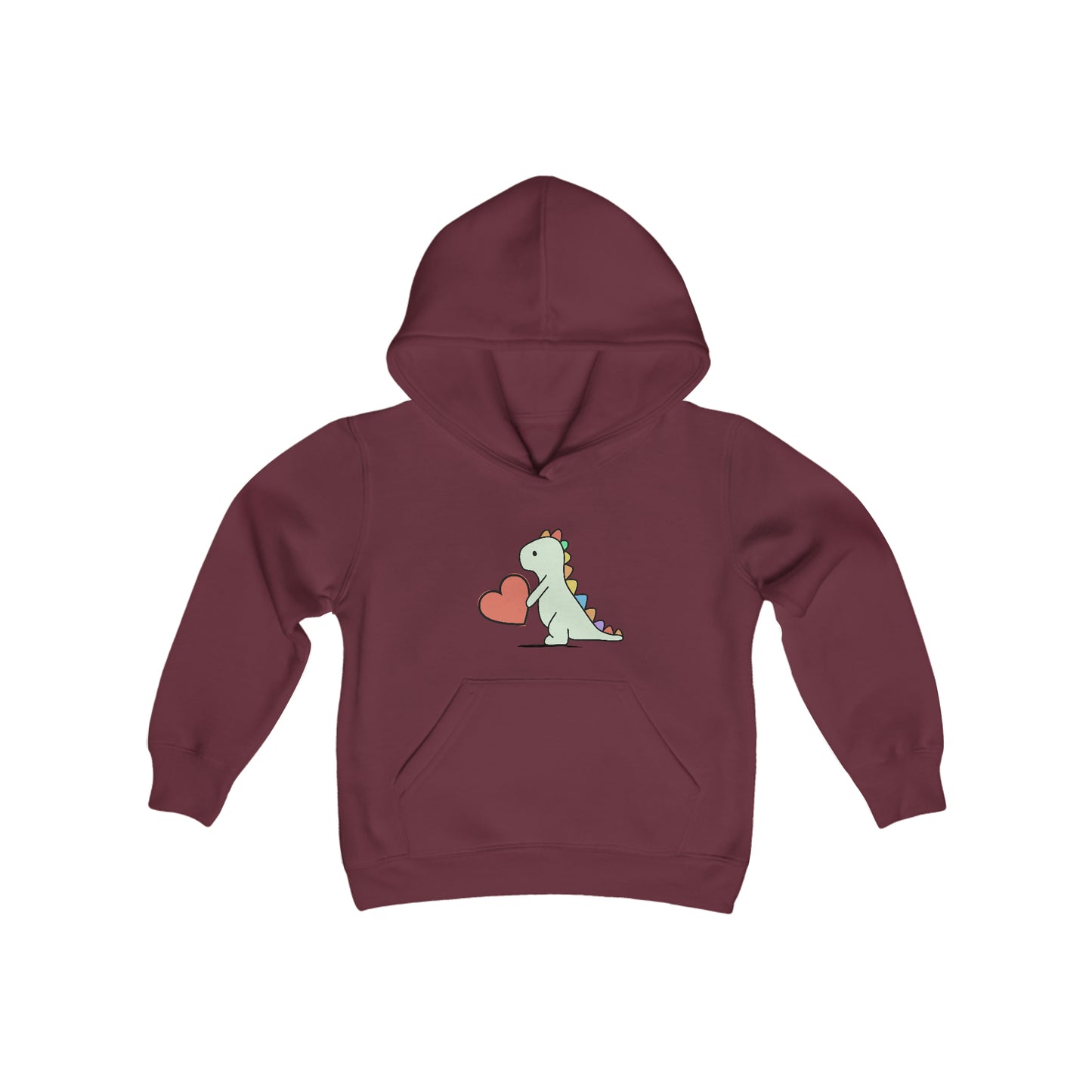 Dinosaur, Rainbow Dinosaur, Youth Hooded Sweatshirt, Valentines, Family Shirts