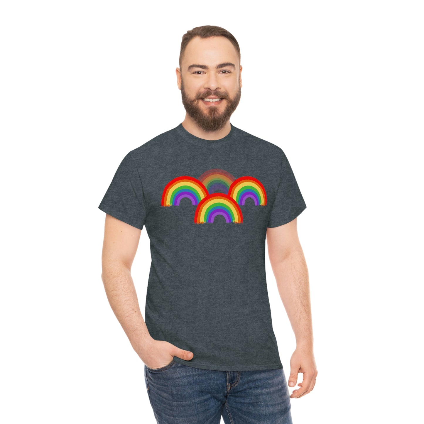 Rainbow Tee, Multiple Rainbows, Unisex Tee, Pride