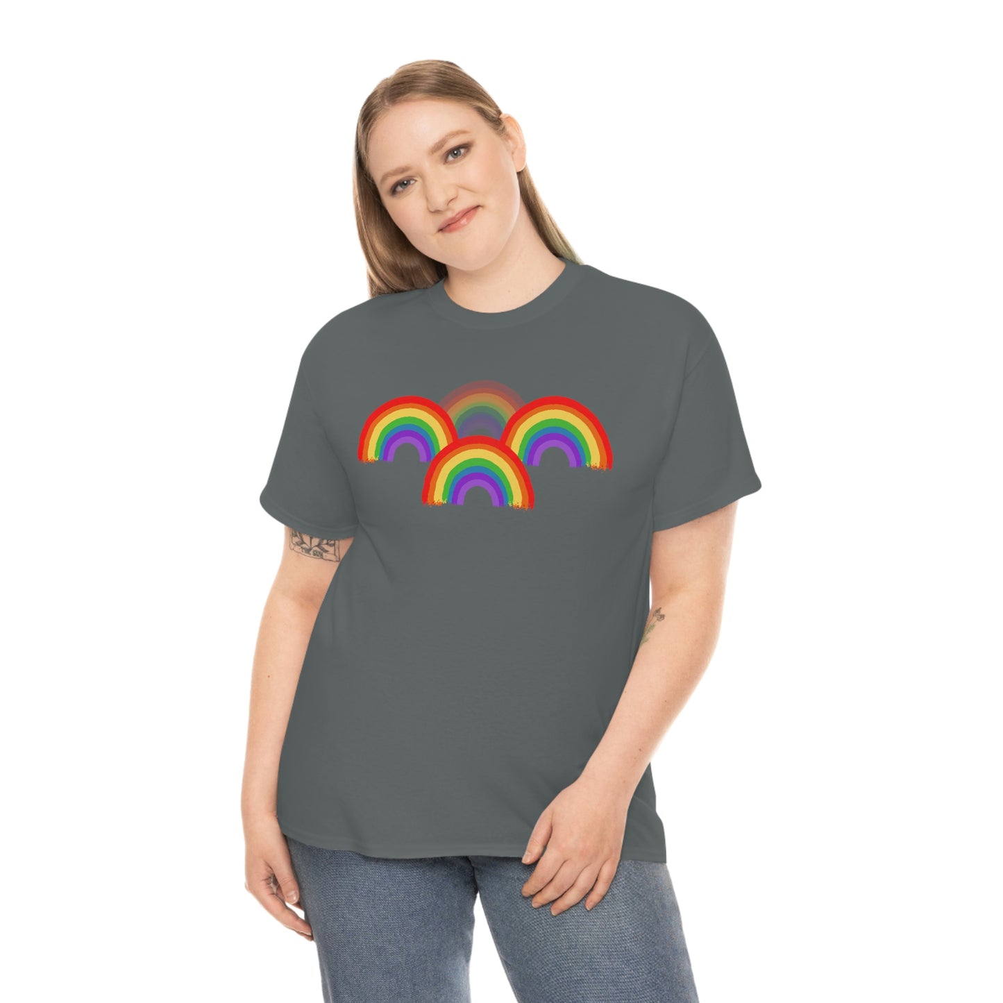 Rainbow Tee, Multiple Rainbows, Unisex Tee, Pride