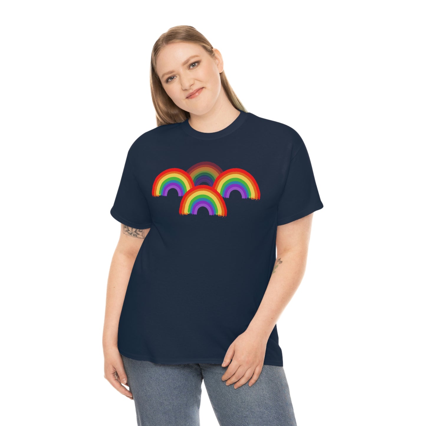 Rainbow Tee, Multiple Rainbows, Unisex Tee, Pride