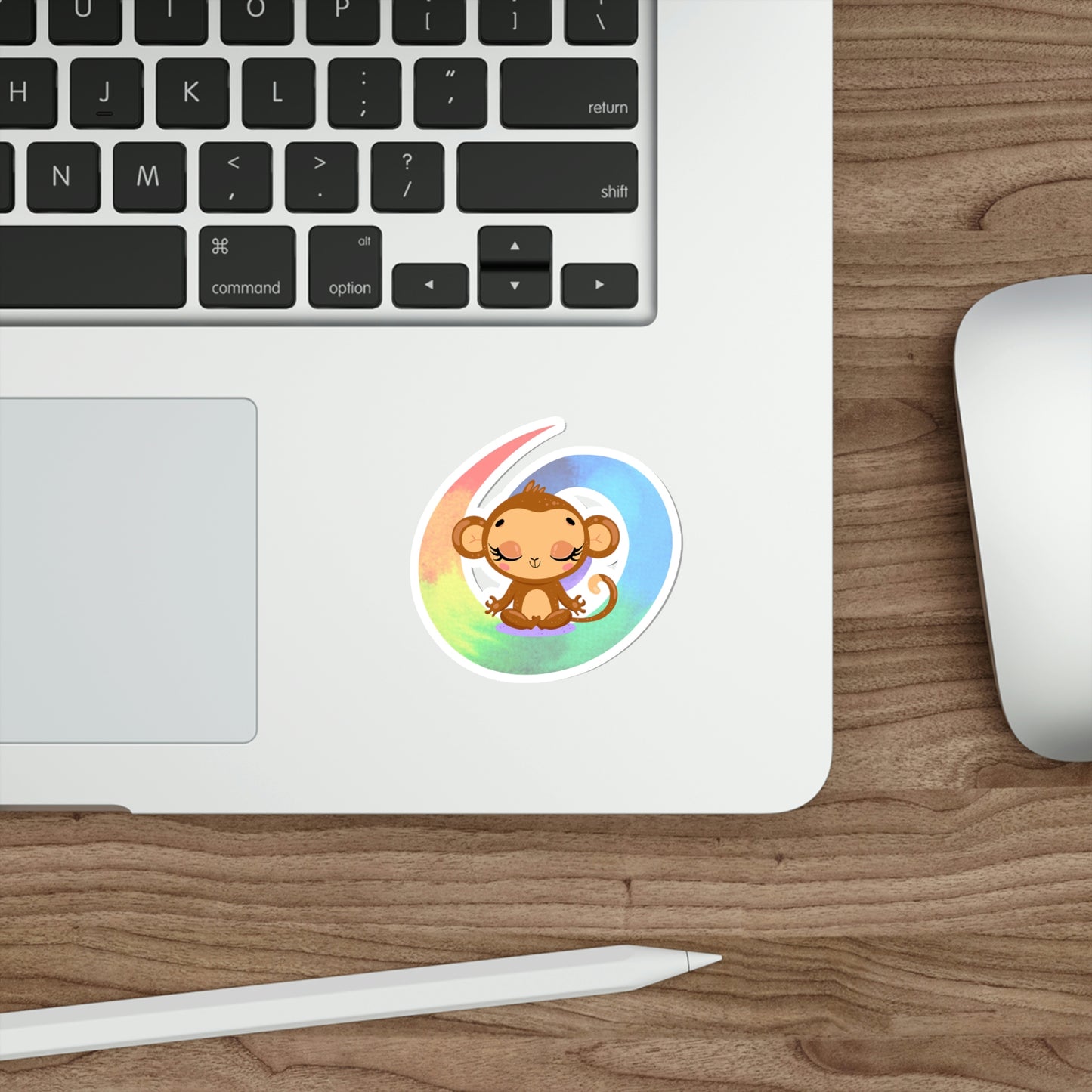 Meditation. Monkey, Monkey yoga,Rainbow, Die-Cut Stickers, Multiple sizes