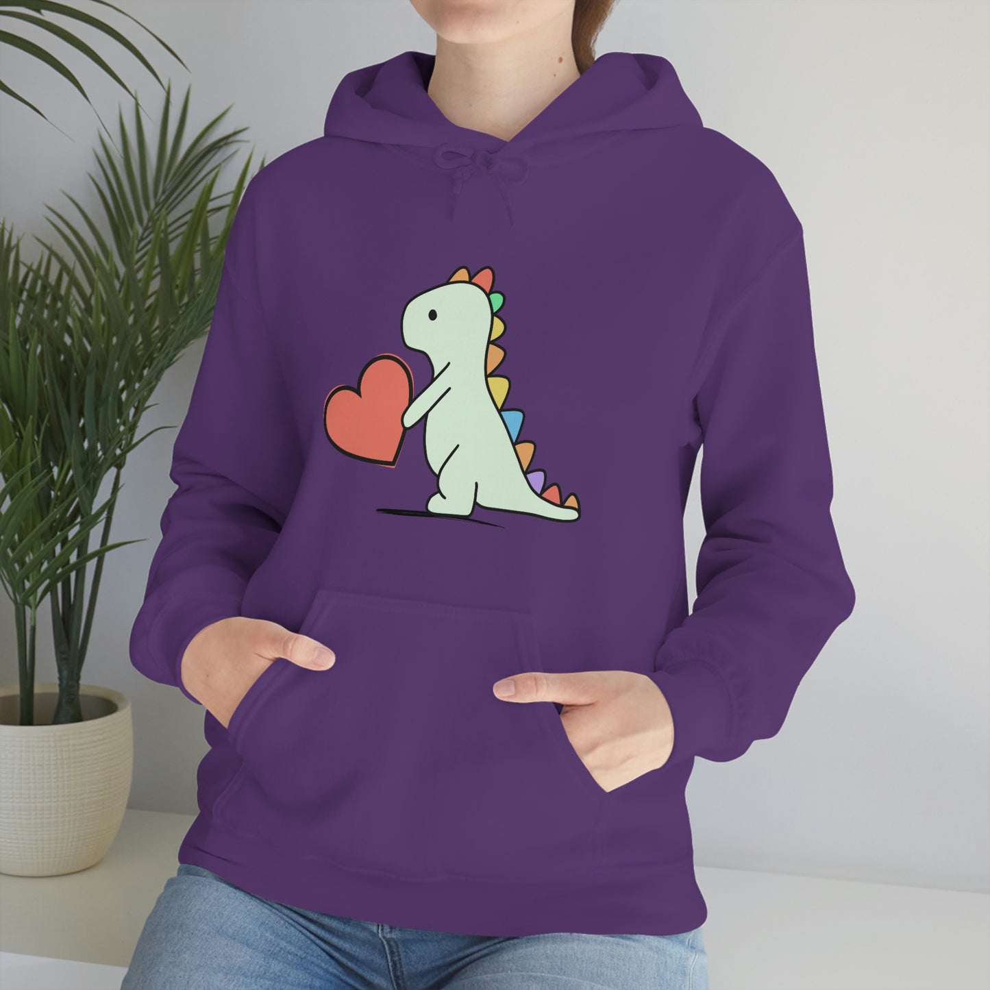 Dinosaur Hoodie, Rainbow Dinosaur,