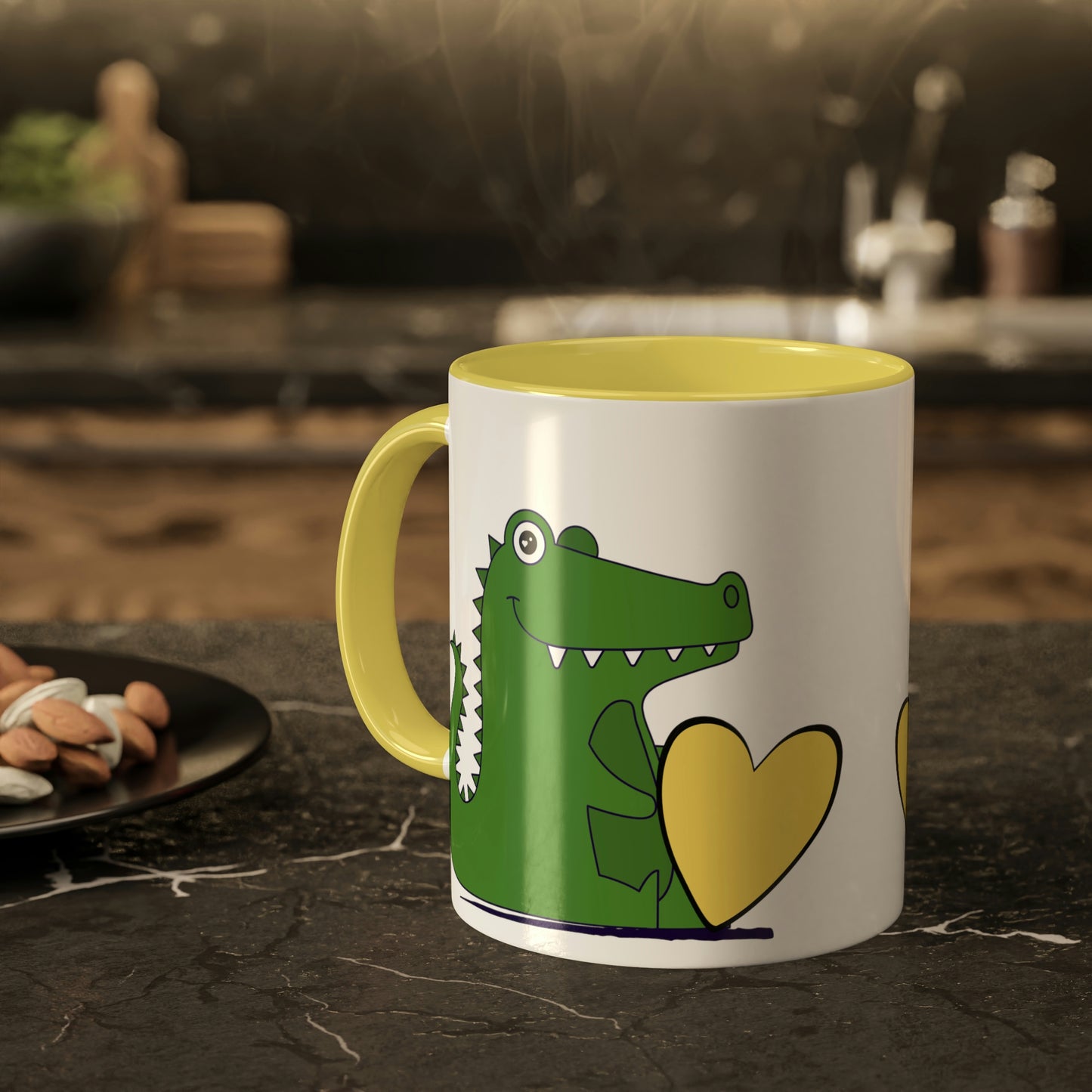 Alligator, Heart-Colorful Mugs, 11oz, Valentine gift, Gator Mug