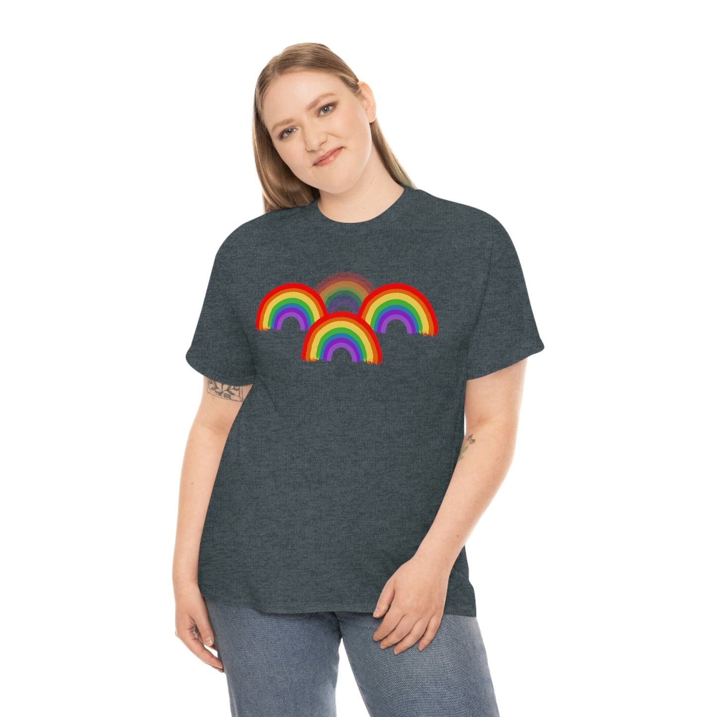 Rainbow Tee, Multiple Rainbows, Unisex Tee, Pride