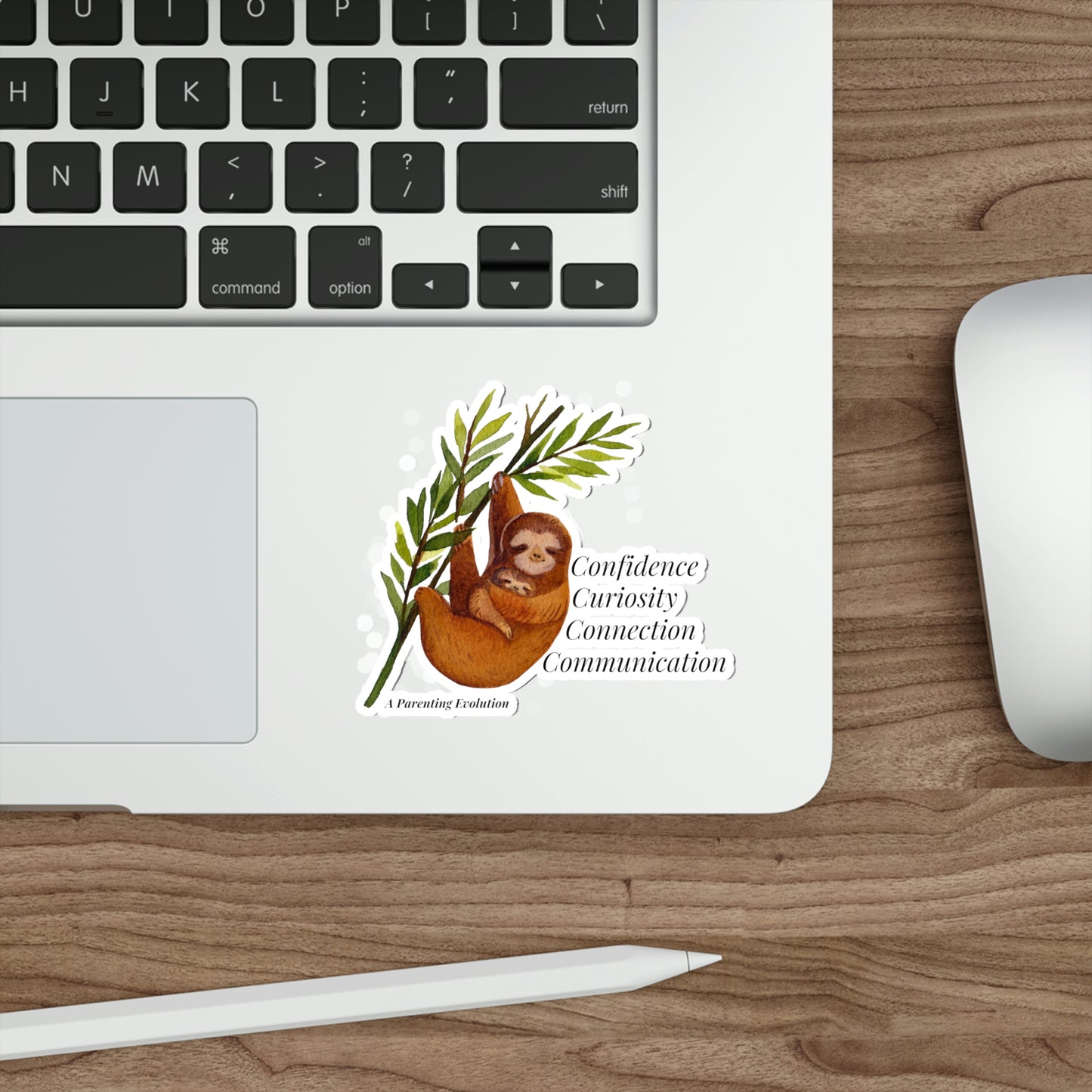 Sloth, Parenting, Parenting Evolution, Parent Gift, Mom Gift, Dad Gift, Die-Cut Stickers