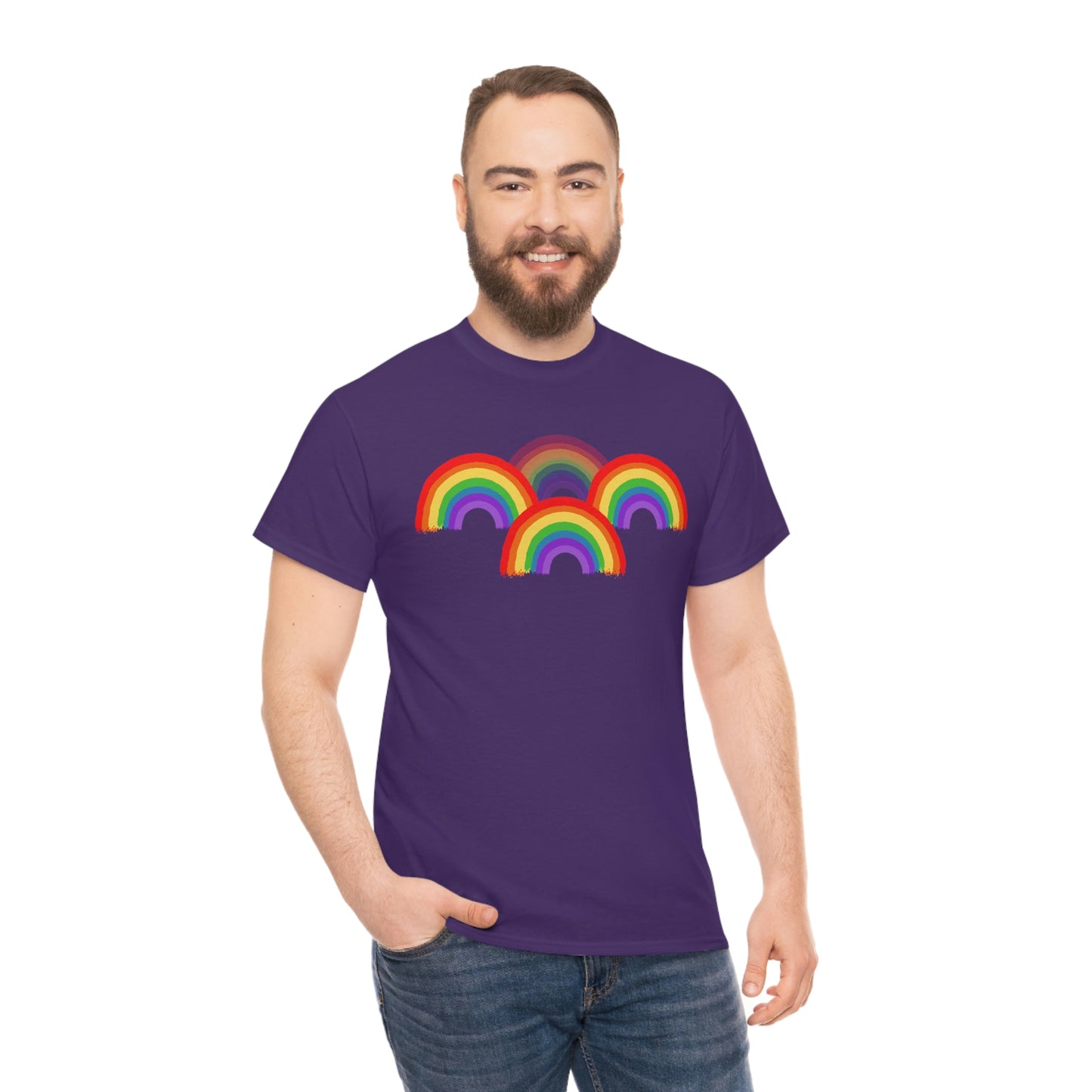 Rainbow Tee, Multiple Rainbows, Unisex Tee, Pride