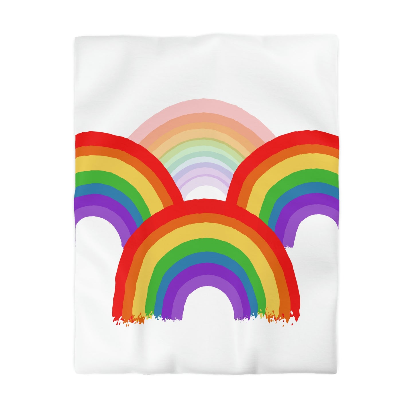 Rainbow Bedding, Multiple Rainbow- Microfiber Duvet Cover