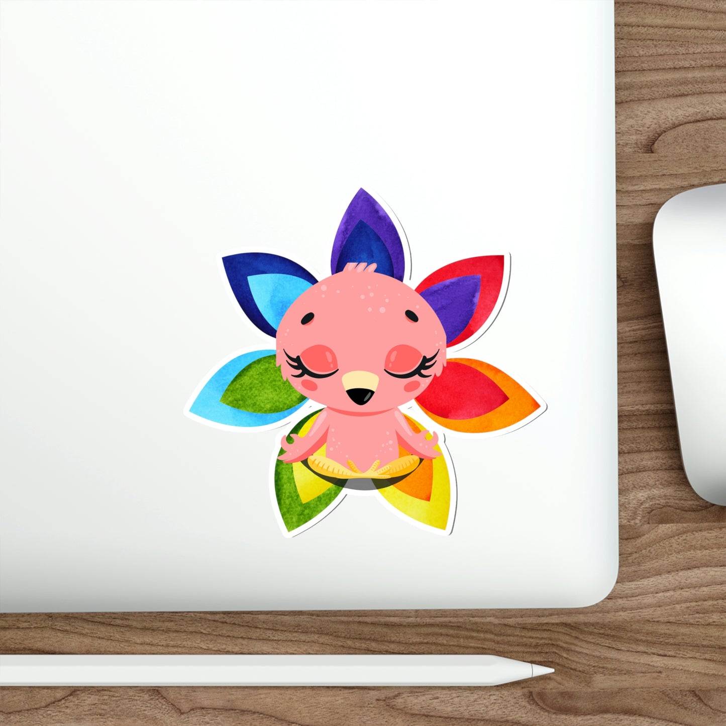 Flamingo, Yoga, Meditation, Chakras, Rainbow, Die-Cut Stickers, Multiple sizes