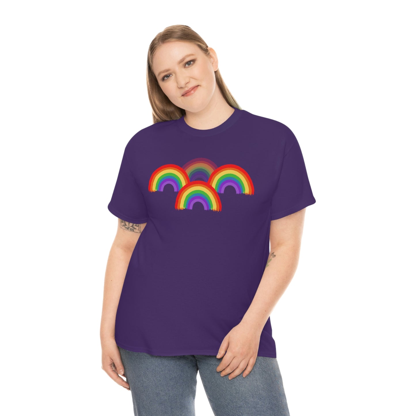 Rainbow Tee, Multiple Rainbows, Unisex Tee, Pride
