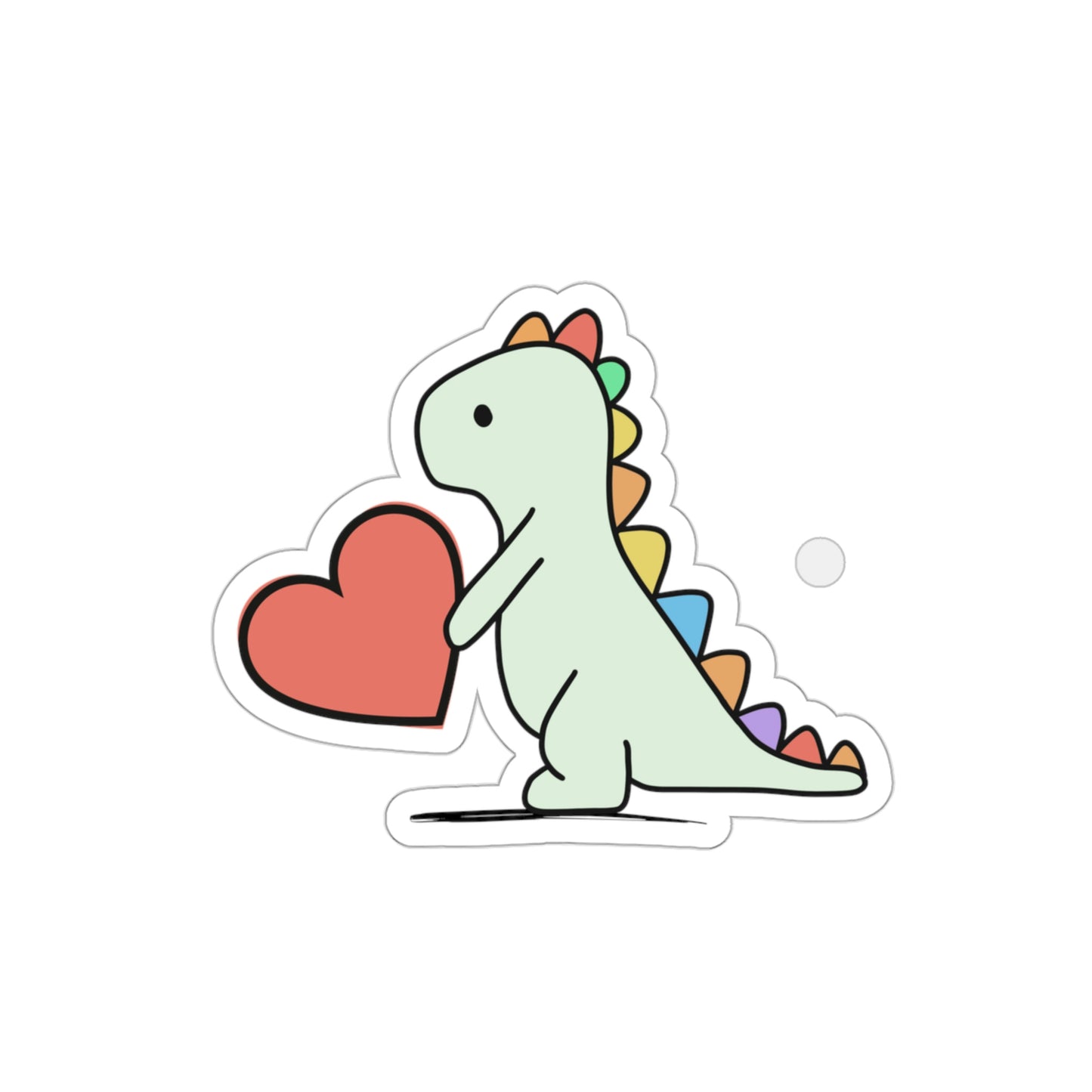 Rainbow Dinosaur, Dinosaur, Cute, Kids, Family, Valentines, Die-Cut Stickers