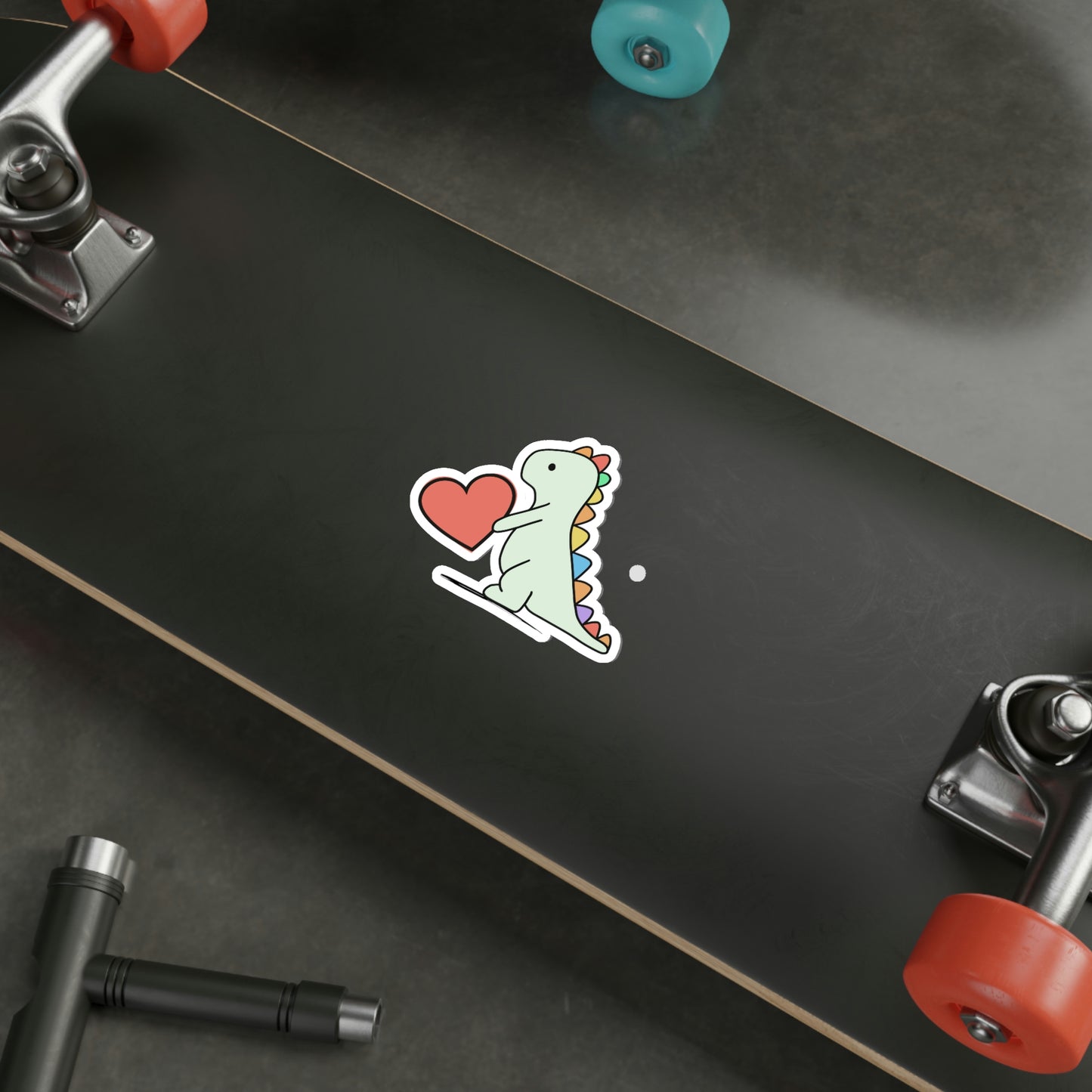 Rainbow Dinosaur, Dinosaur, Cute, Kids, Family, Valentines, Die-Cut Stickers
